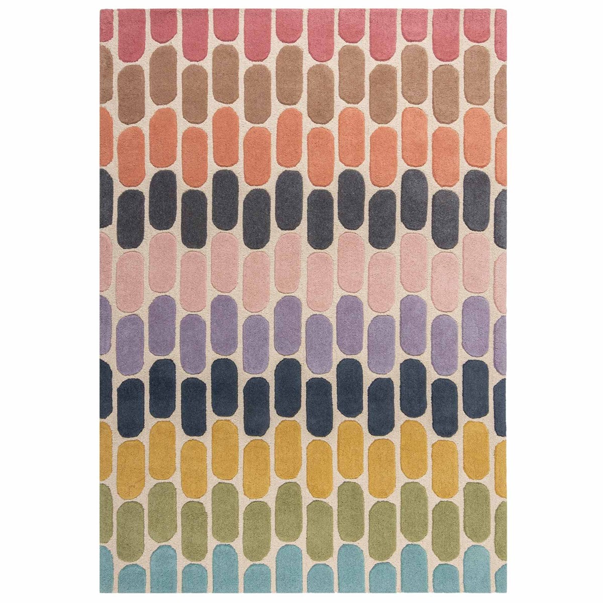 Tapis de salon en laine multicolore 160x230 cm Tapis de salon en laine multicolore 160x230 cm