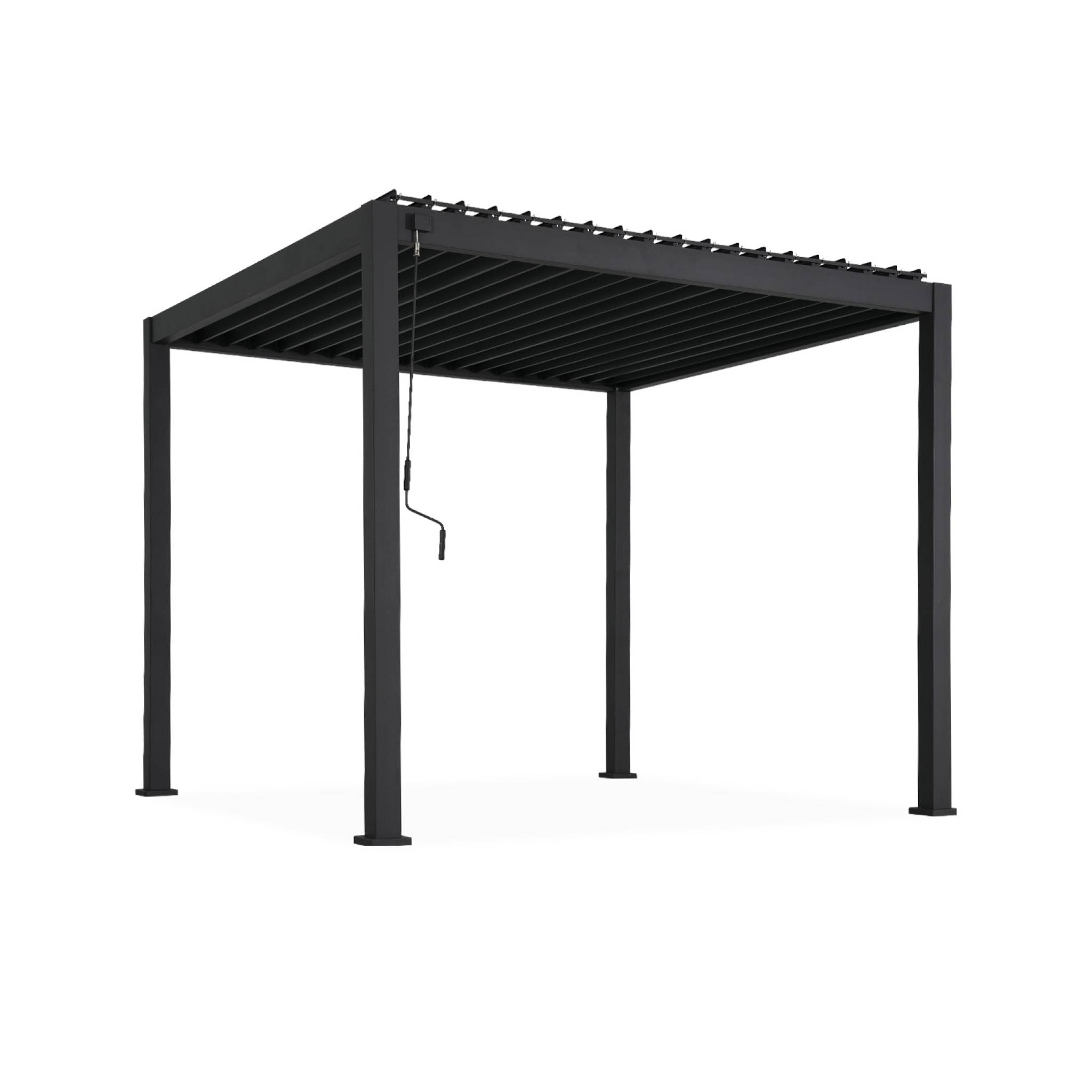 Pergola bioclimatique aluminium anthracite 3x3 m