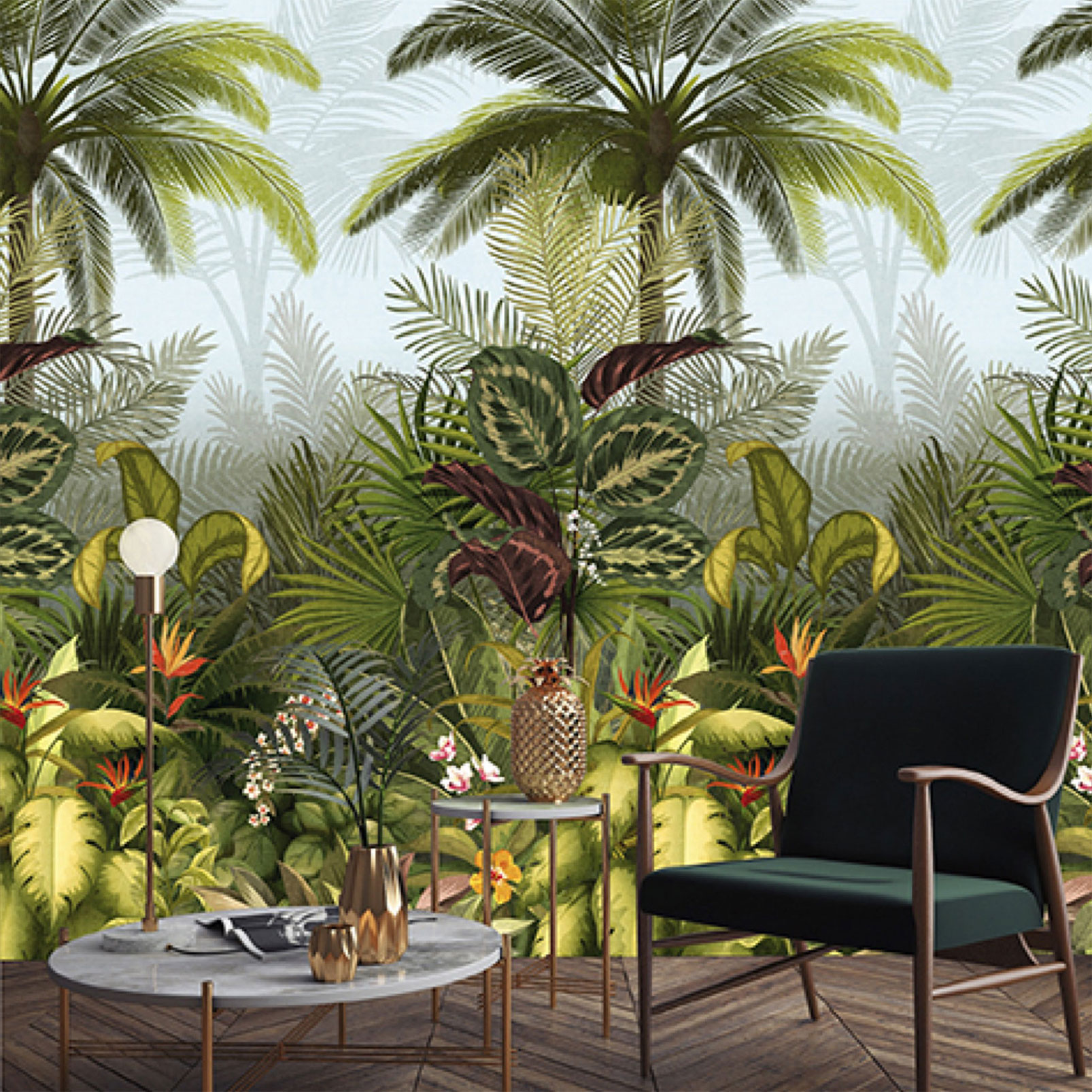 Papier peint decor tropical fleuri 53x840cm Papier peint decor tropical fleuri 53x840cm
