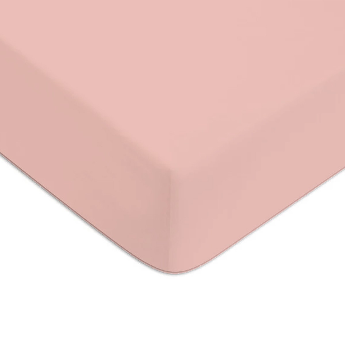 Drap housse uni coton 57 fils rose thé 140x190cm Drap housse uni coton 57 fils rose thé 140x190cm