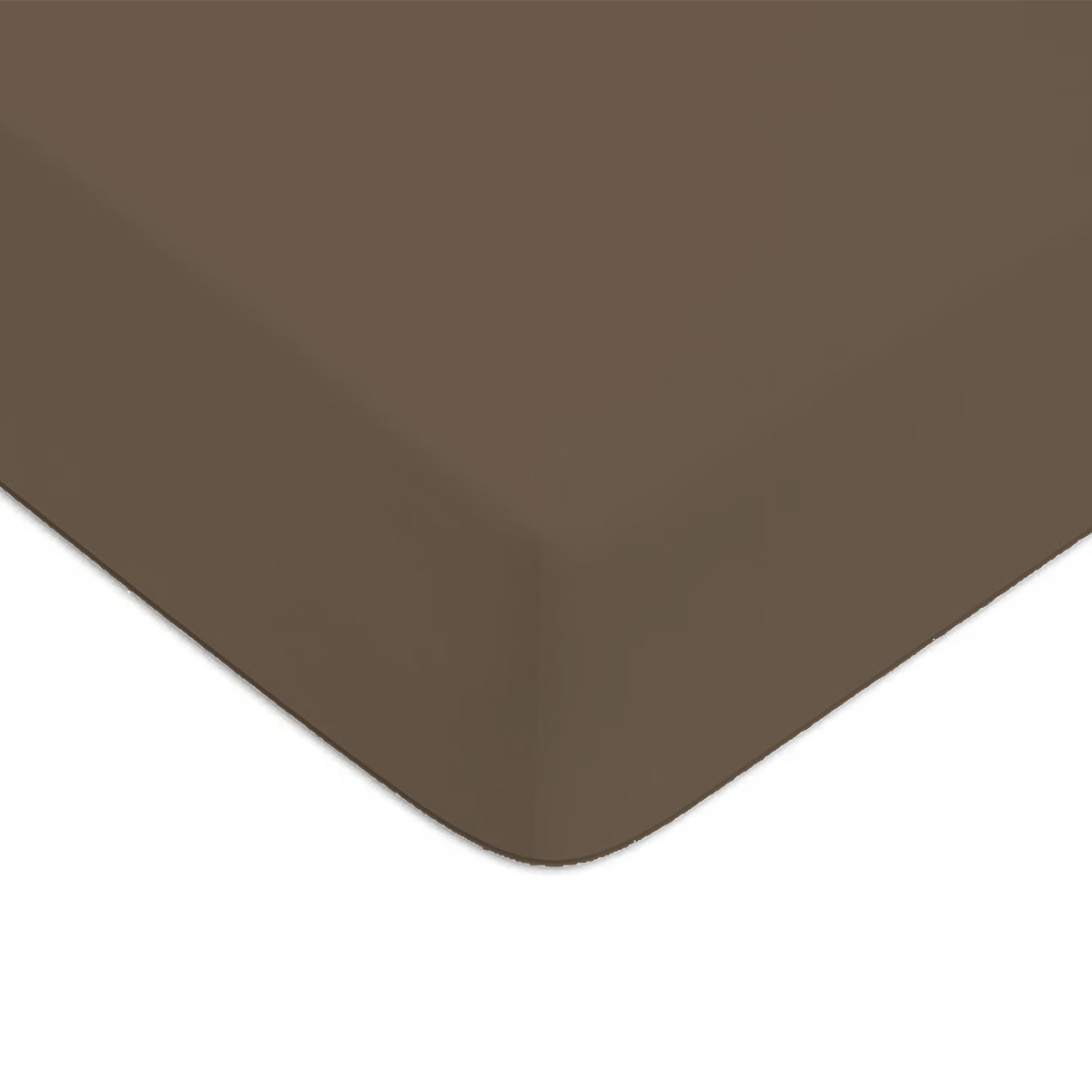 Drap housse uni coton 57 fils taupe foncé 160x200cm Drap housse uni coton 57 fils taupe foncé 160x200cm