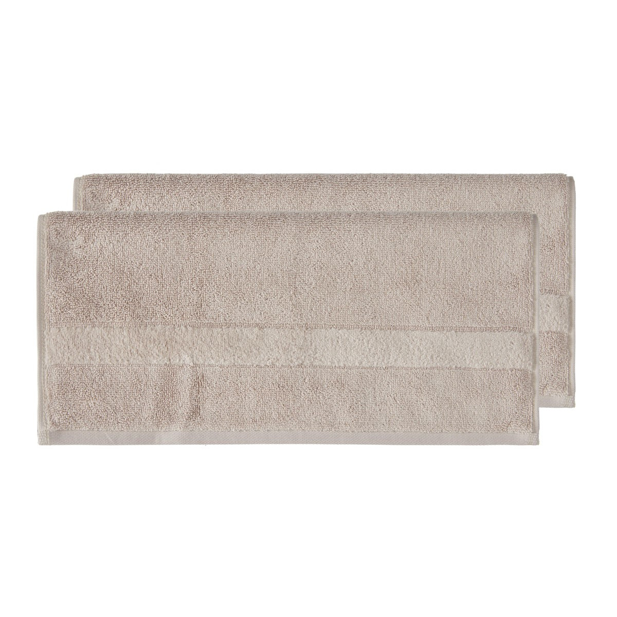 2 serviettes de toilette 650gr/m² Sable 40x76 cm