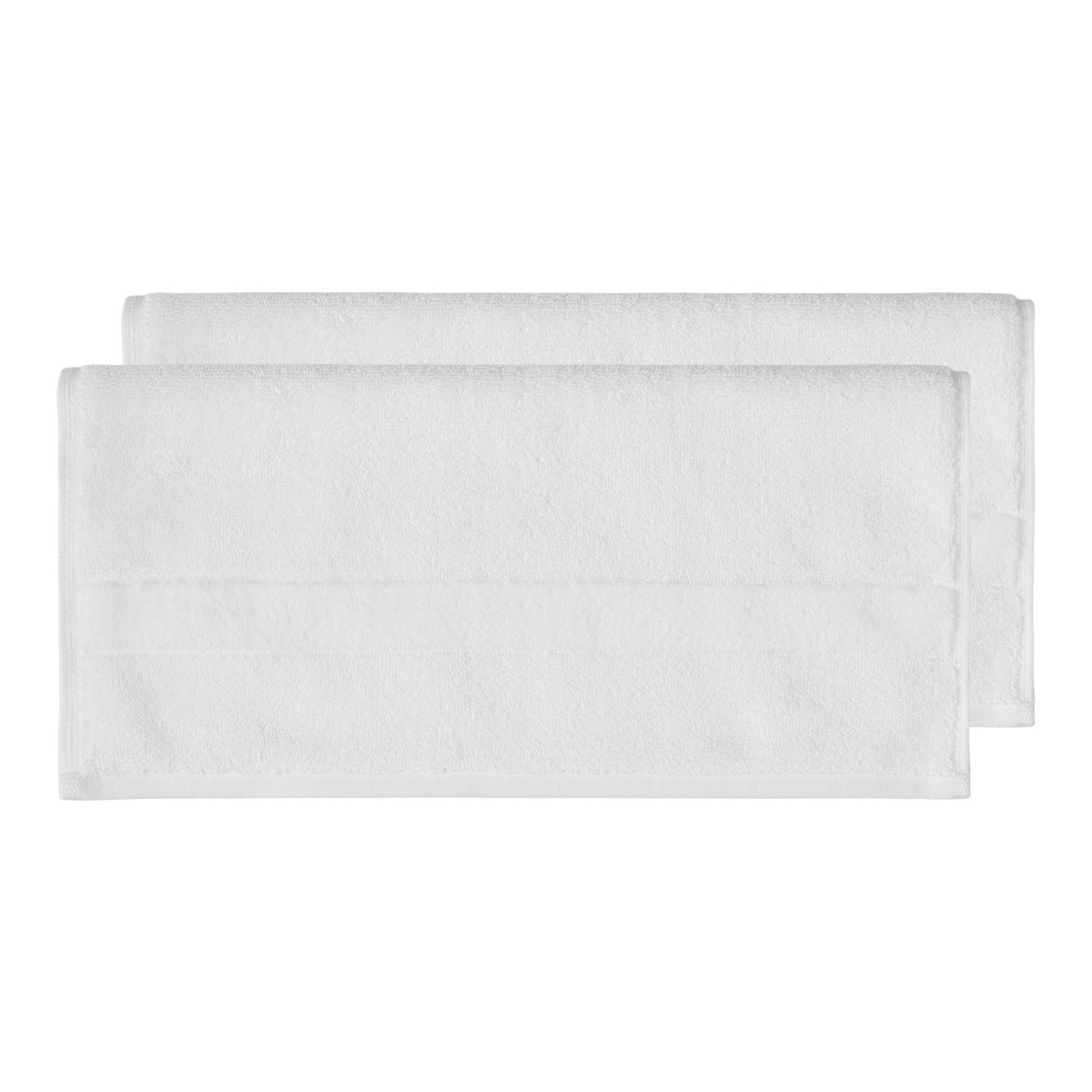 2 serviettes de toilette 650gr/m² Blanc 40x76 cm