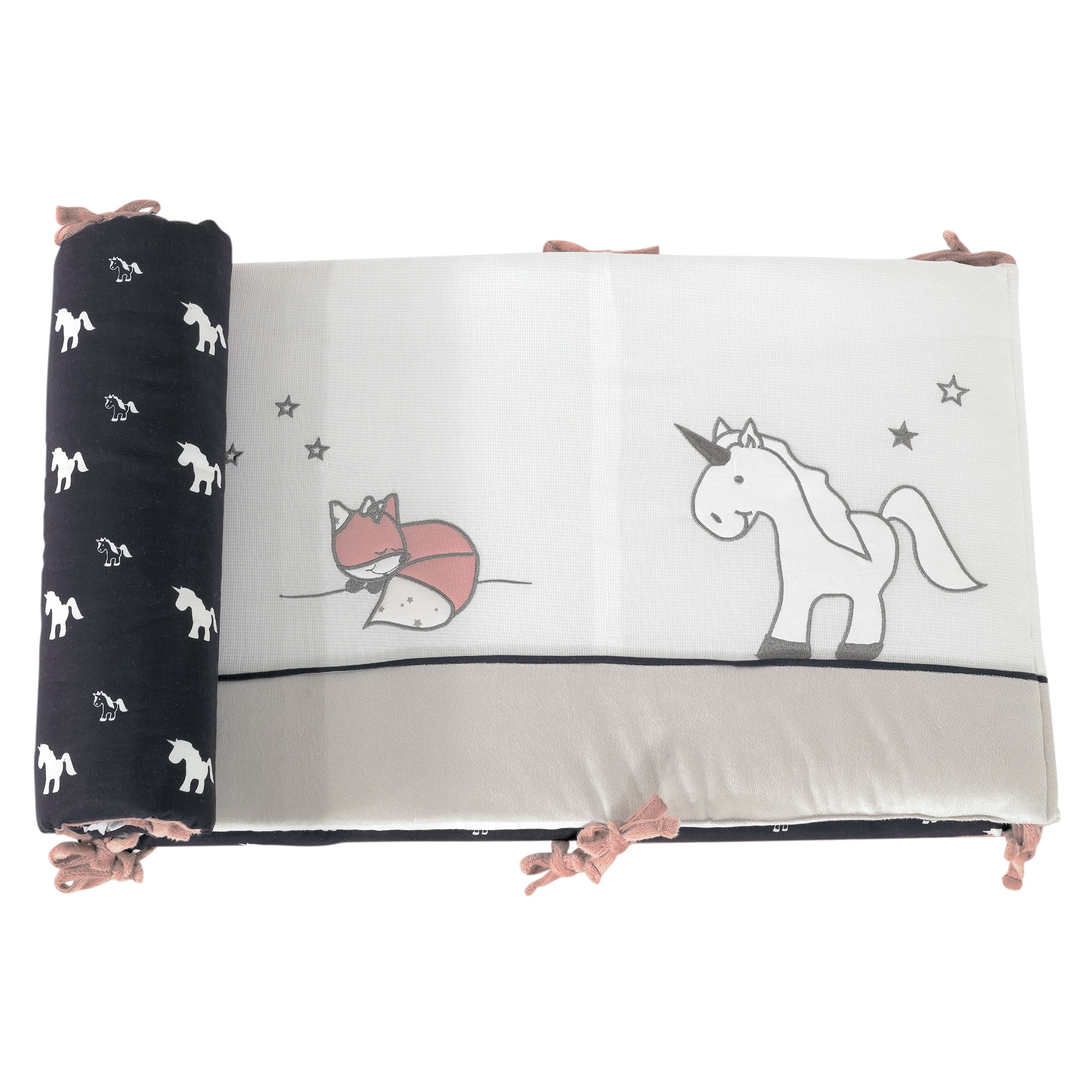 Tour de lit bébé Bleu Coton Tour de lit bébé Bleu Coton