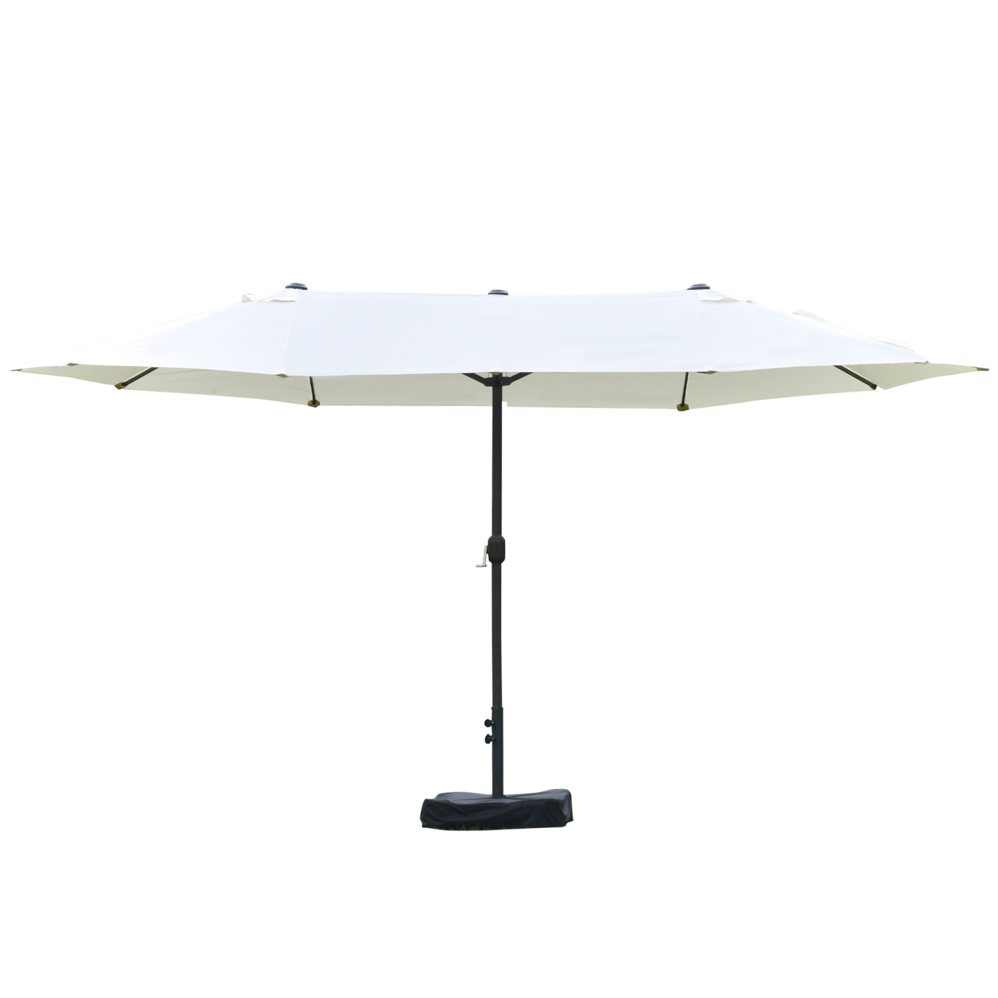 Parasol de jardin XXL acier polyester haute densité crème