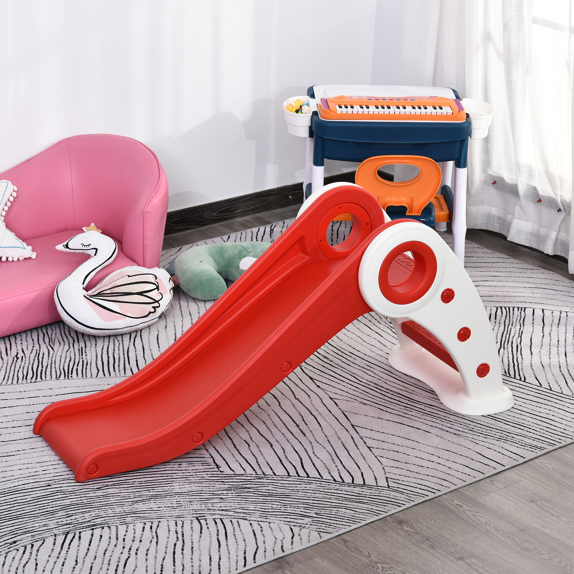 Toboggan enfant pliable rouge (Homcom) - Image 1