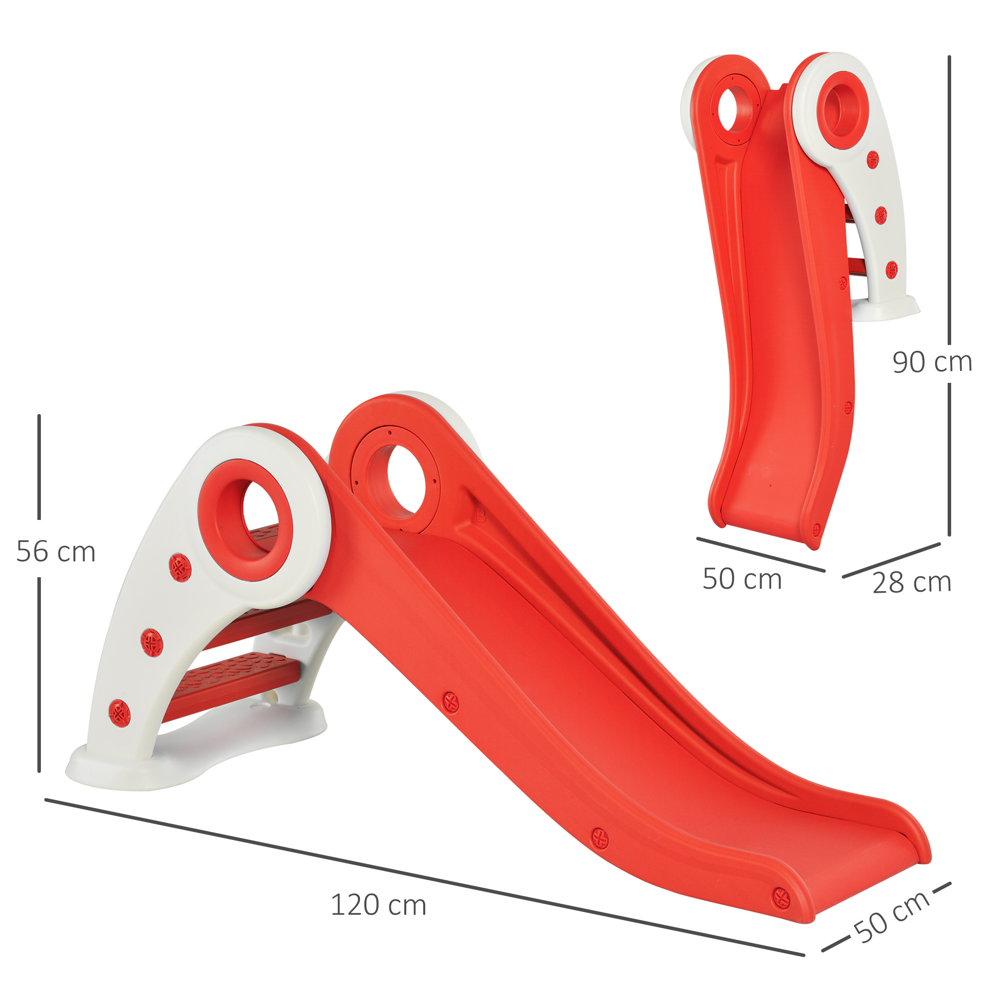 Toboggan enfant pliable rouge (Homcom) - Image 2