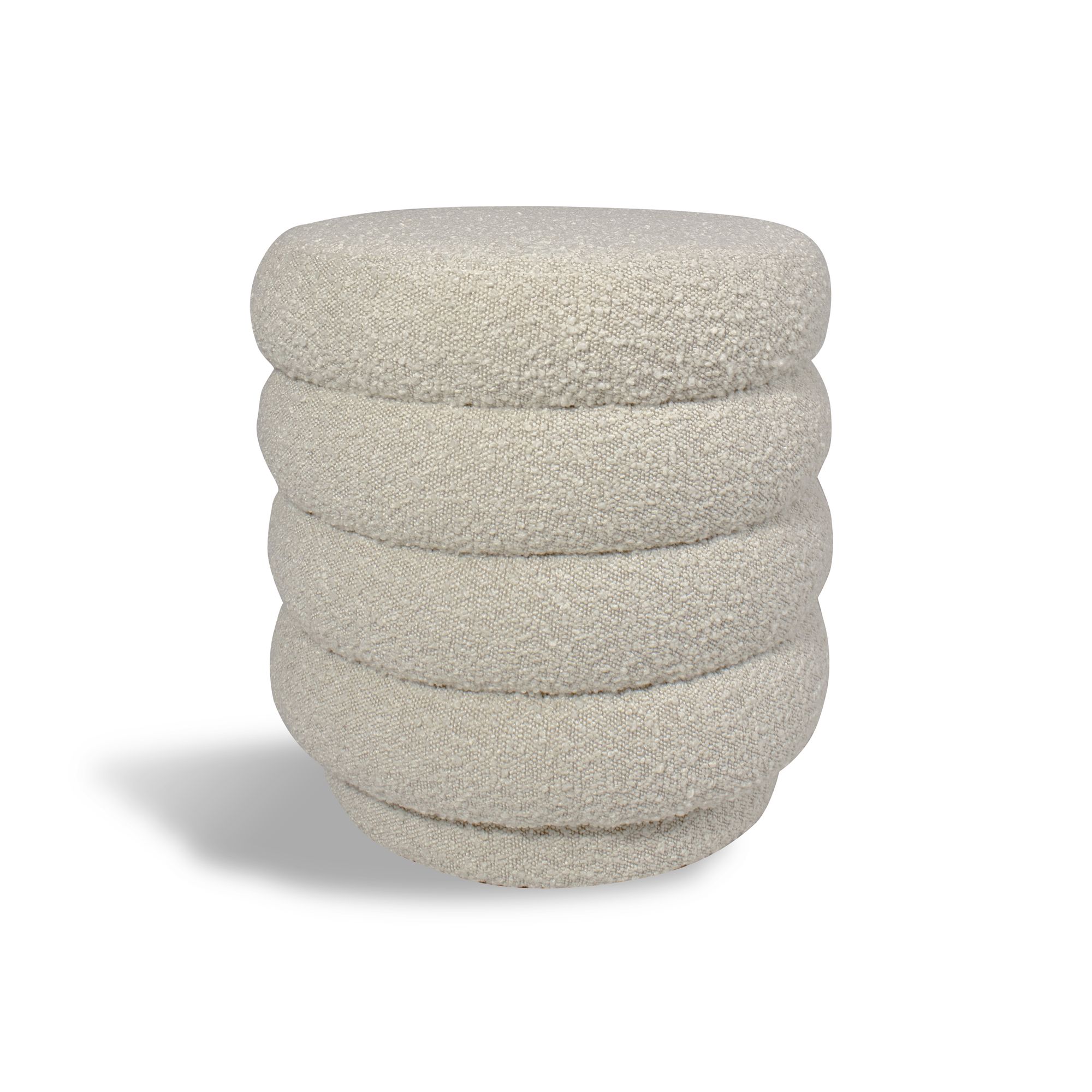 Pouf pivotant tissu en bouclette beige h45cm Pouf pivotant tissu en bouclette beige h45cm