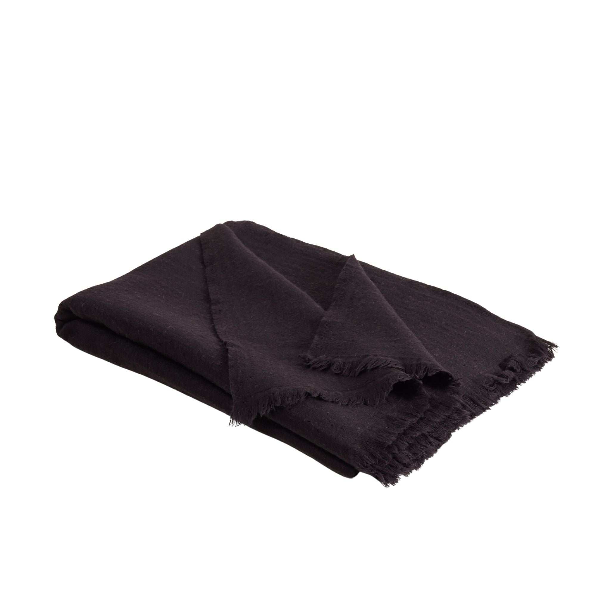 plaid en laine noir de mars  140x200 cm