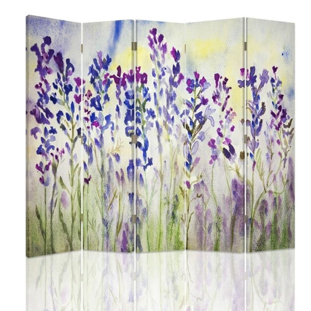 Paravent - Cloison Lavender Watercolour cm 180x170 (5 volets) Paravent - Cloison Lavender Watercolour cm 180x170 (5 volets)
