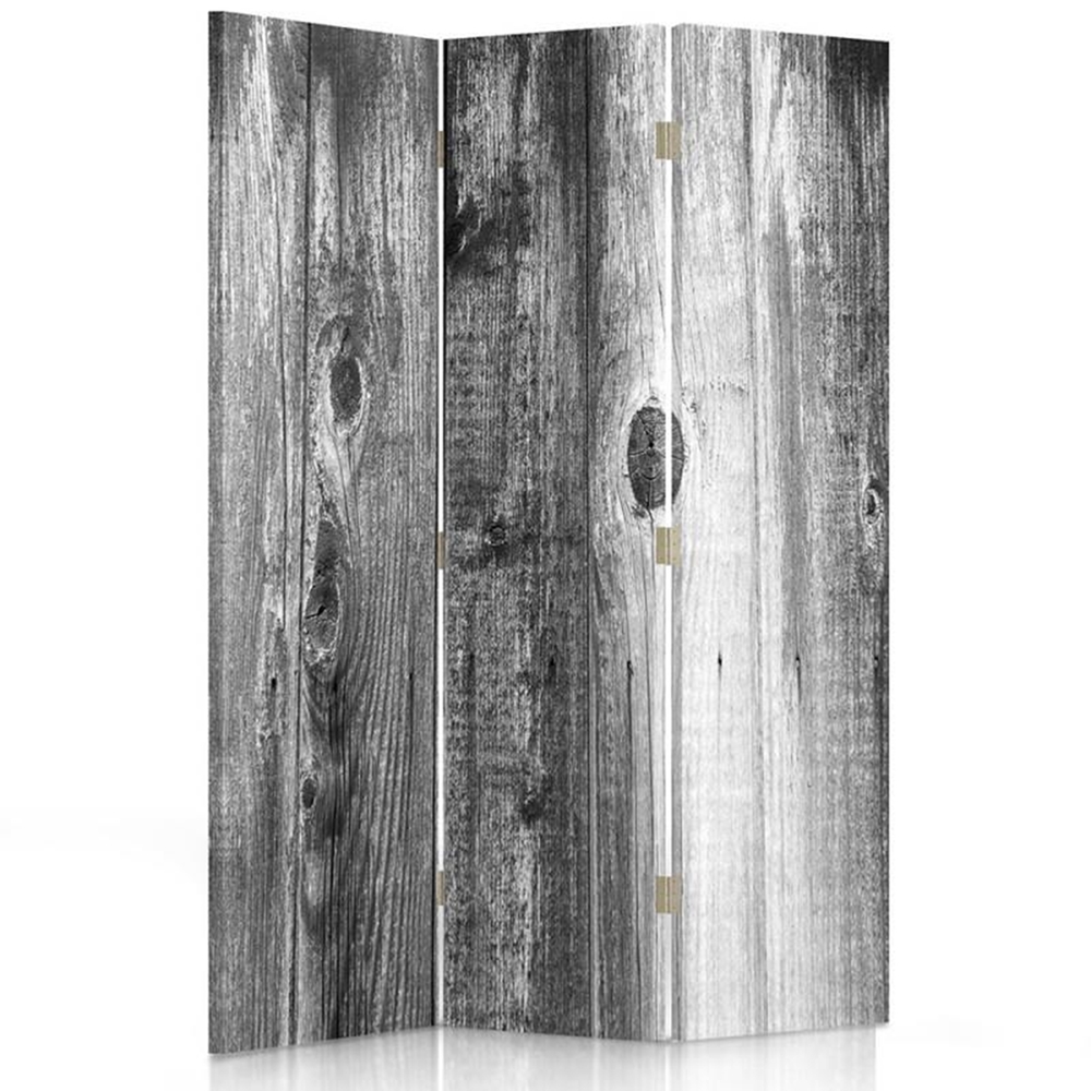 Paravent - Cloison Black And White Wood 110x150cm (3 volets)