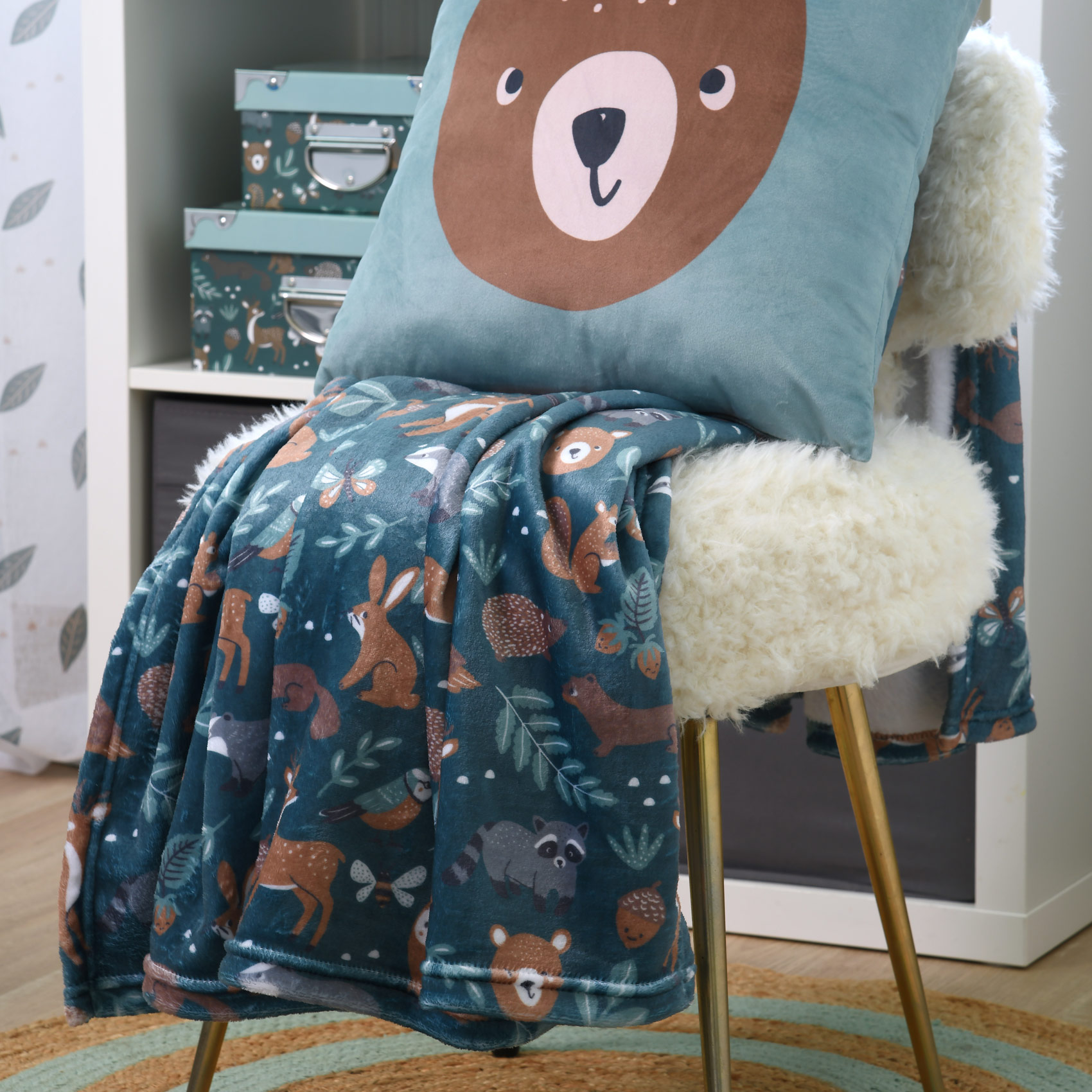 Plaid imprimé polyester canard 160x130cm Plaid imprimé polyester canard 160x130cm