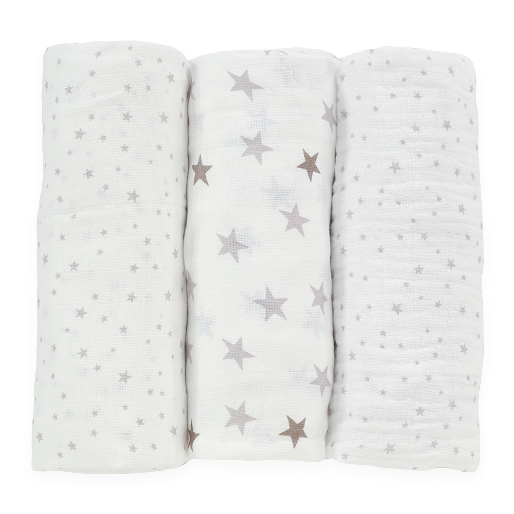 Lot de 3 langes bébé Blanc Mousseline de coton