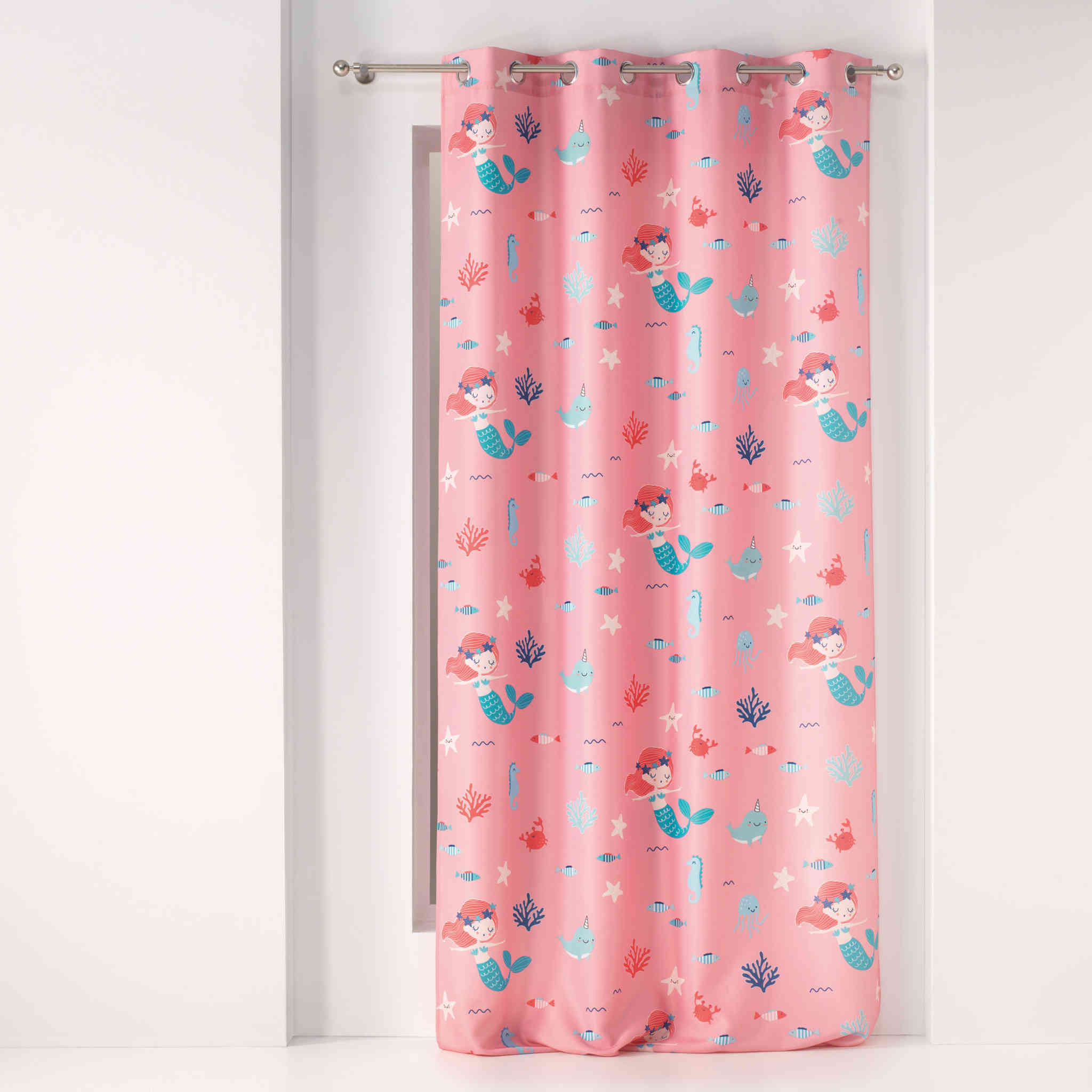 Rideau à oeillets rose 140x260cm