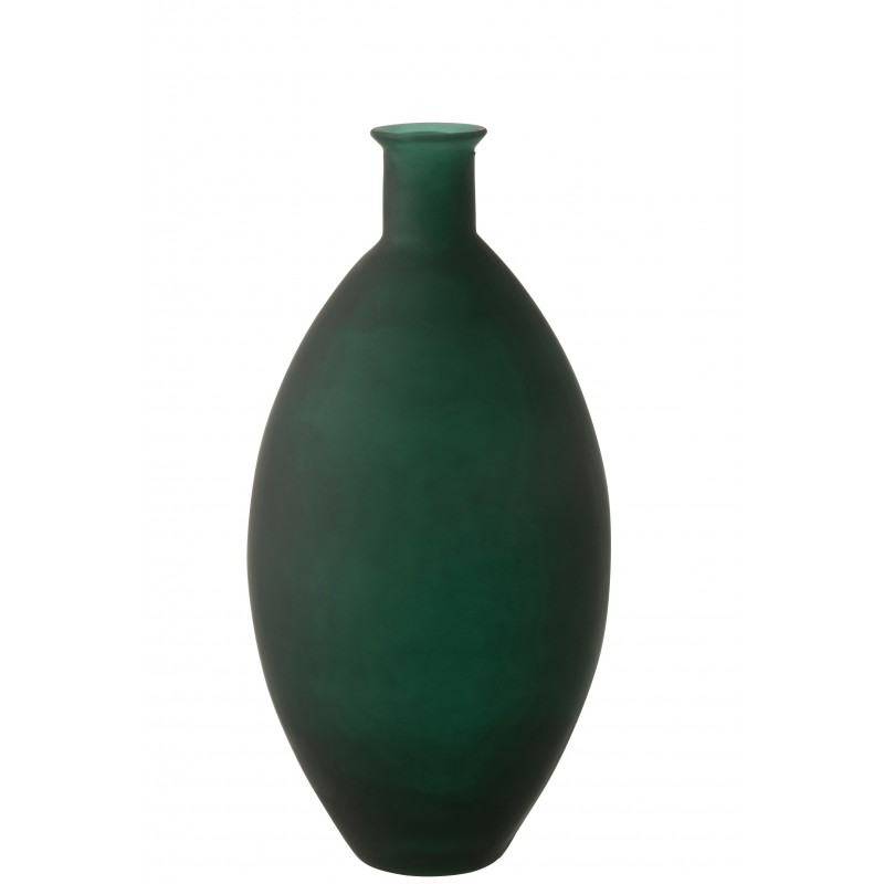 Vase ovale verre mat vert 59 cm