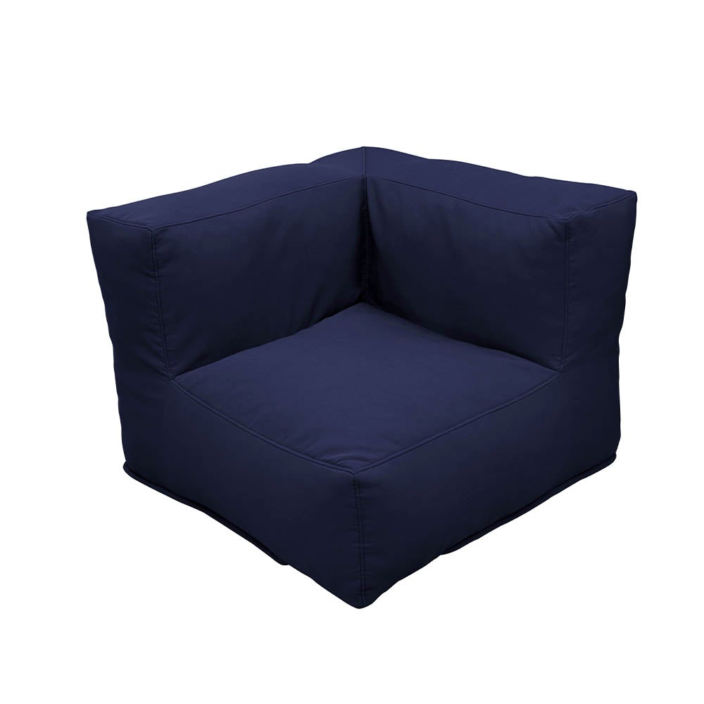 Fauteuil d'angle salon de jardin modulable Polyester Bleu 85x84x62,5CM