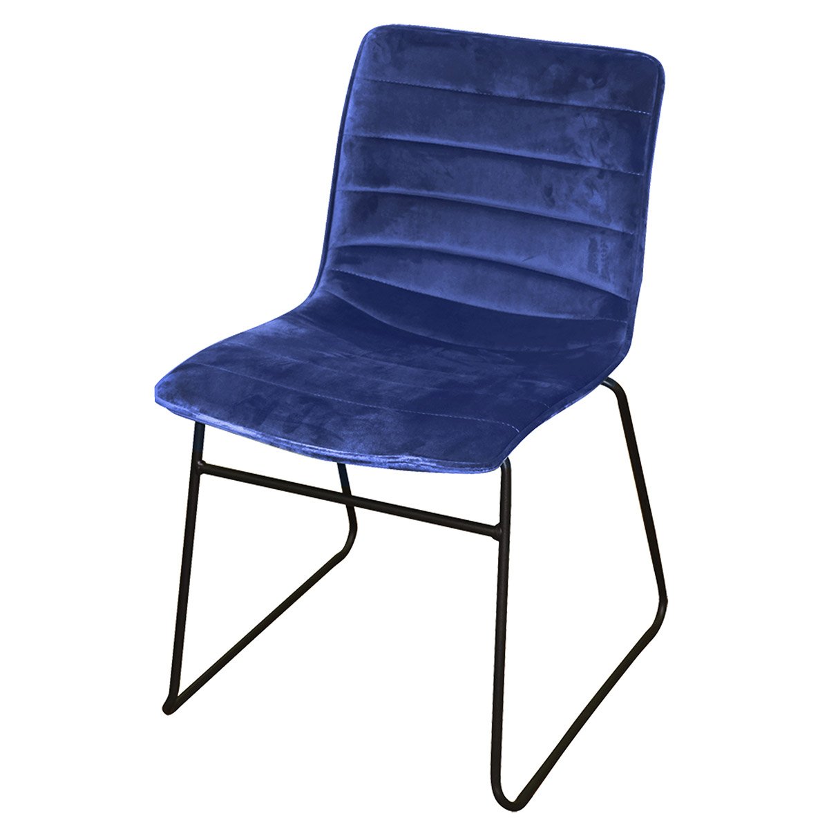 Chaise aspect velours bleu Chaise aspect velours bleu