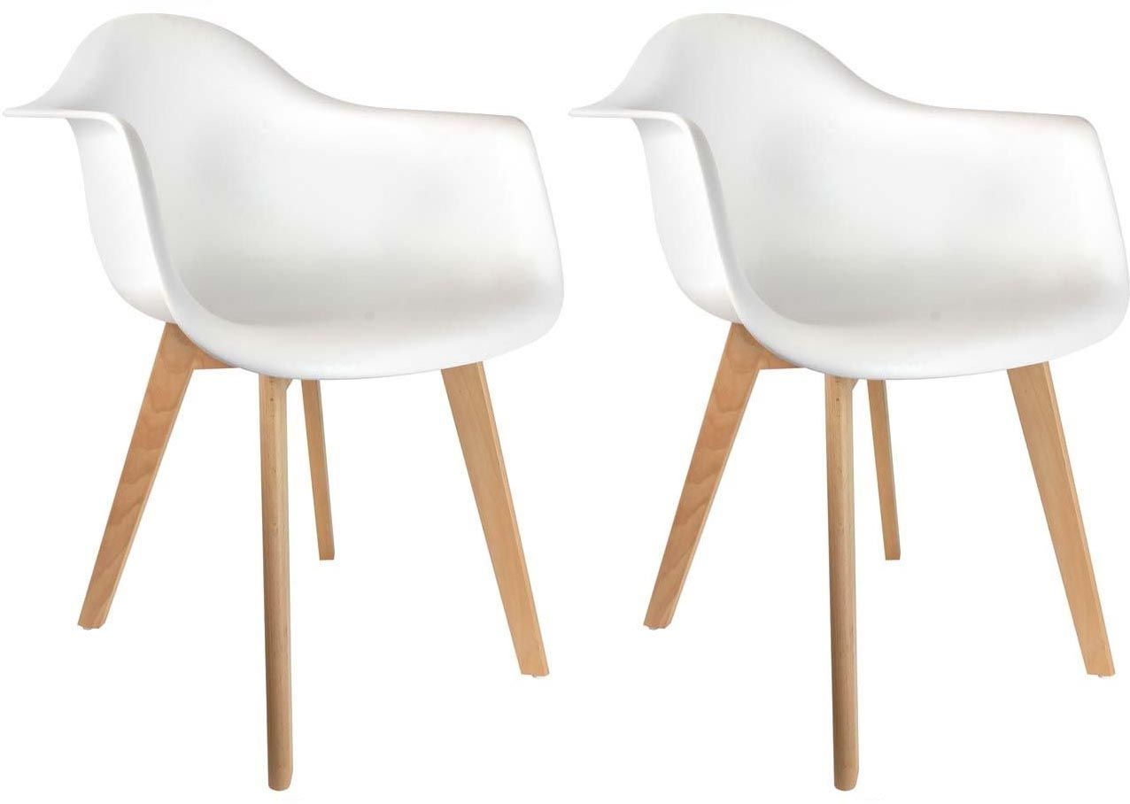 fauteuil scandinave en polypropylène (lot de 2) blanc