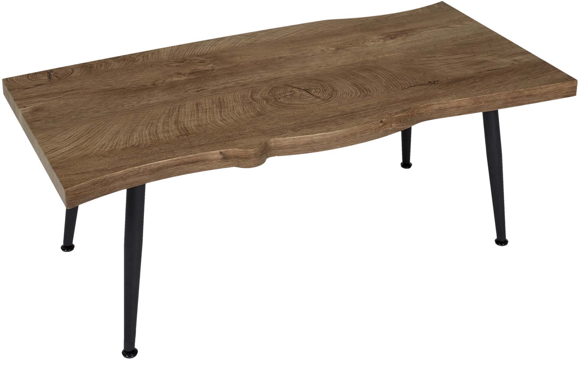 table basse effet bois et métal forest