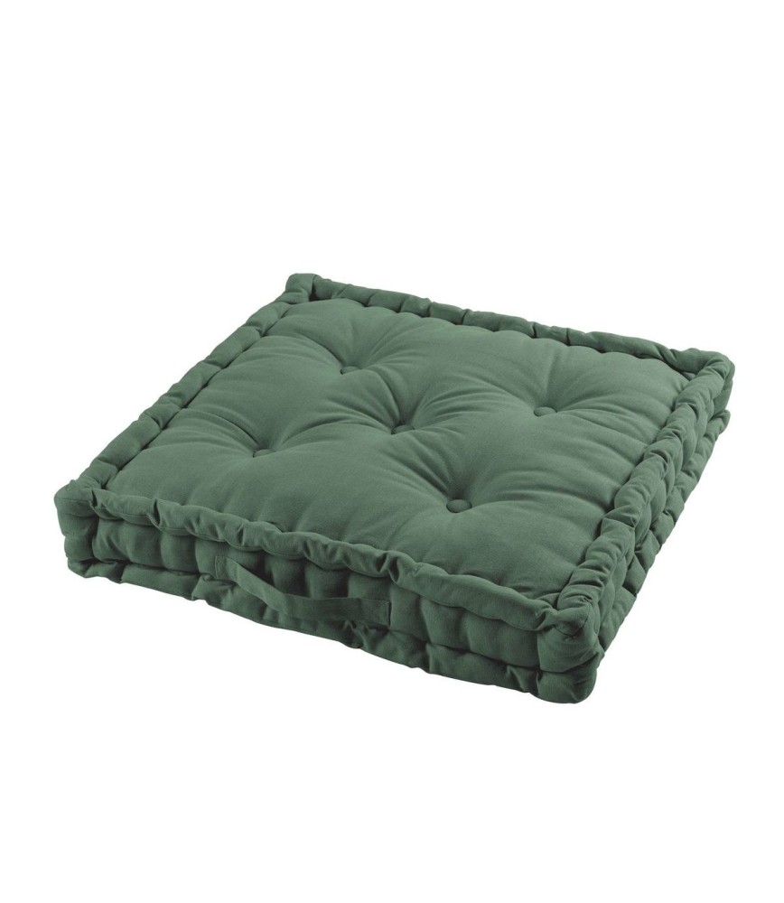 Coussin de sol coton kaki 60x60x10cm Coussin de sol coton kaki 60x60x10cm