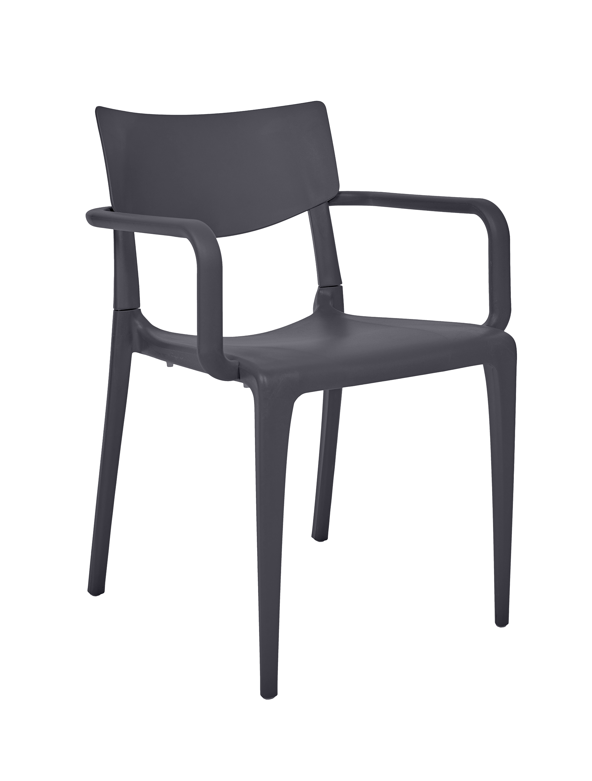 fauteuil de jardin empilable en polypropylène renforcé gris anthracite