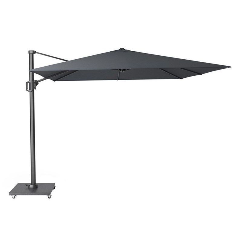 Parasol déporté rotatif 3x3m simple inclinaison anthracite