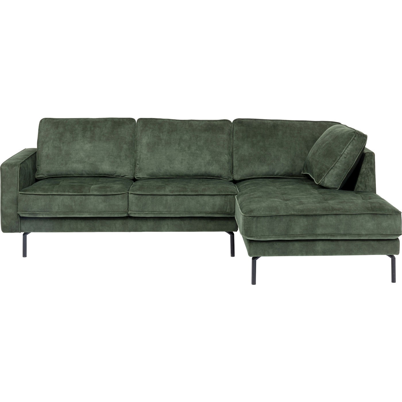 Canapé d'angle droit 4 places en tissu vert