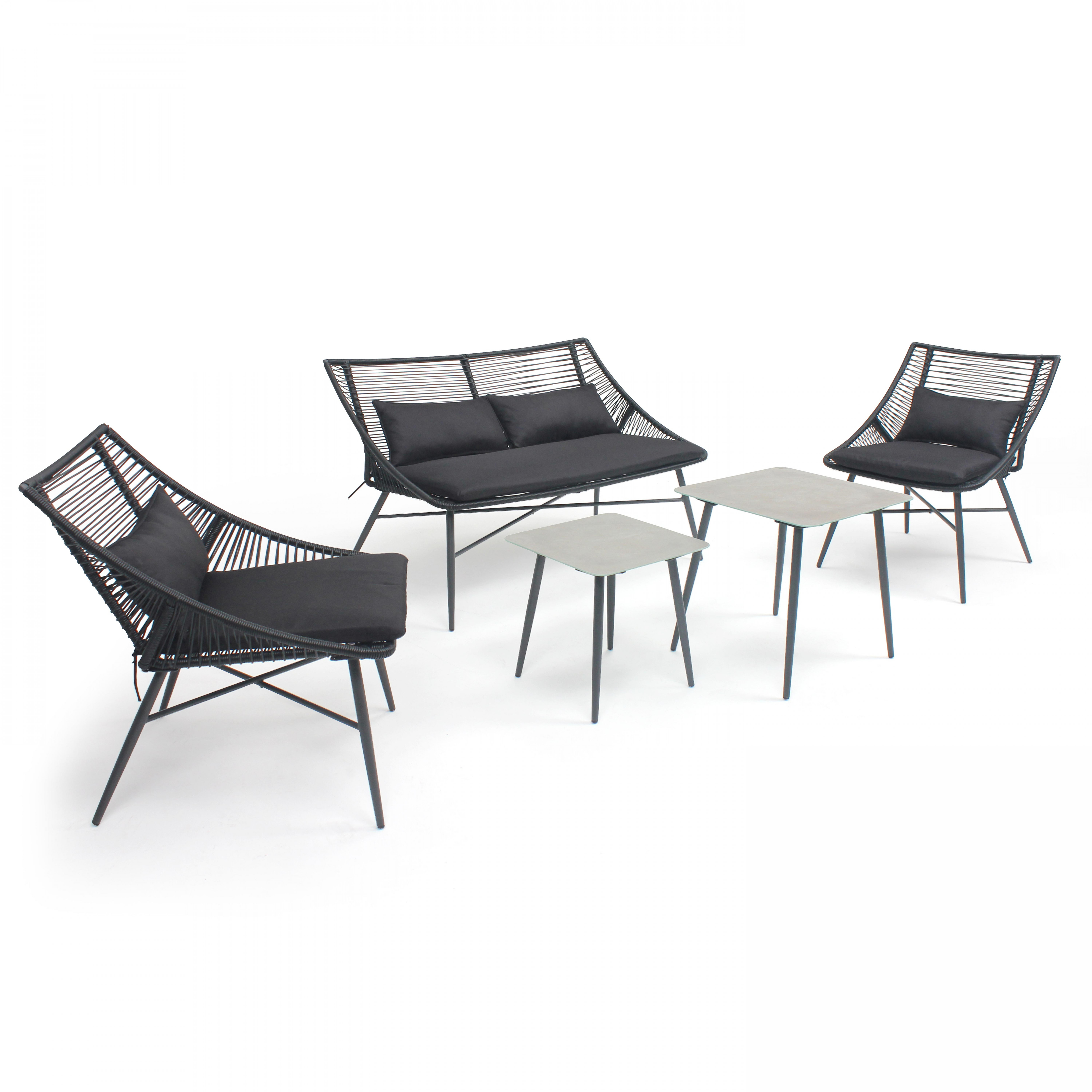 Salon de jardin 4 places et tables basses gigognes