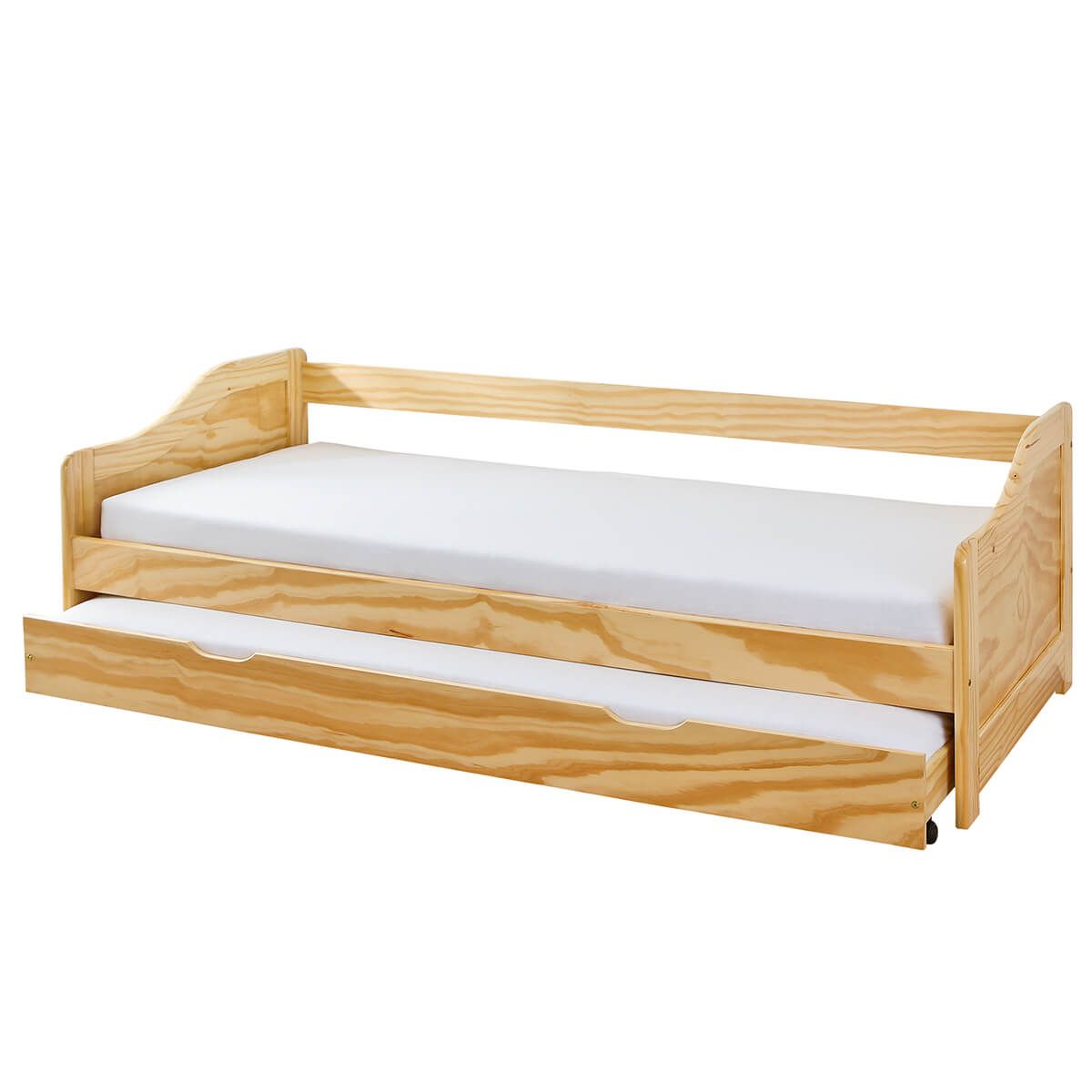 Lit gigogne 90x200cm bois massif naturel Lit gigogne 90x200cm bois massif naturel