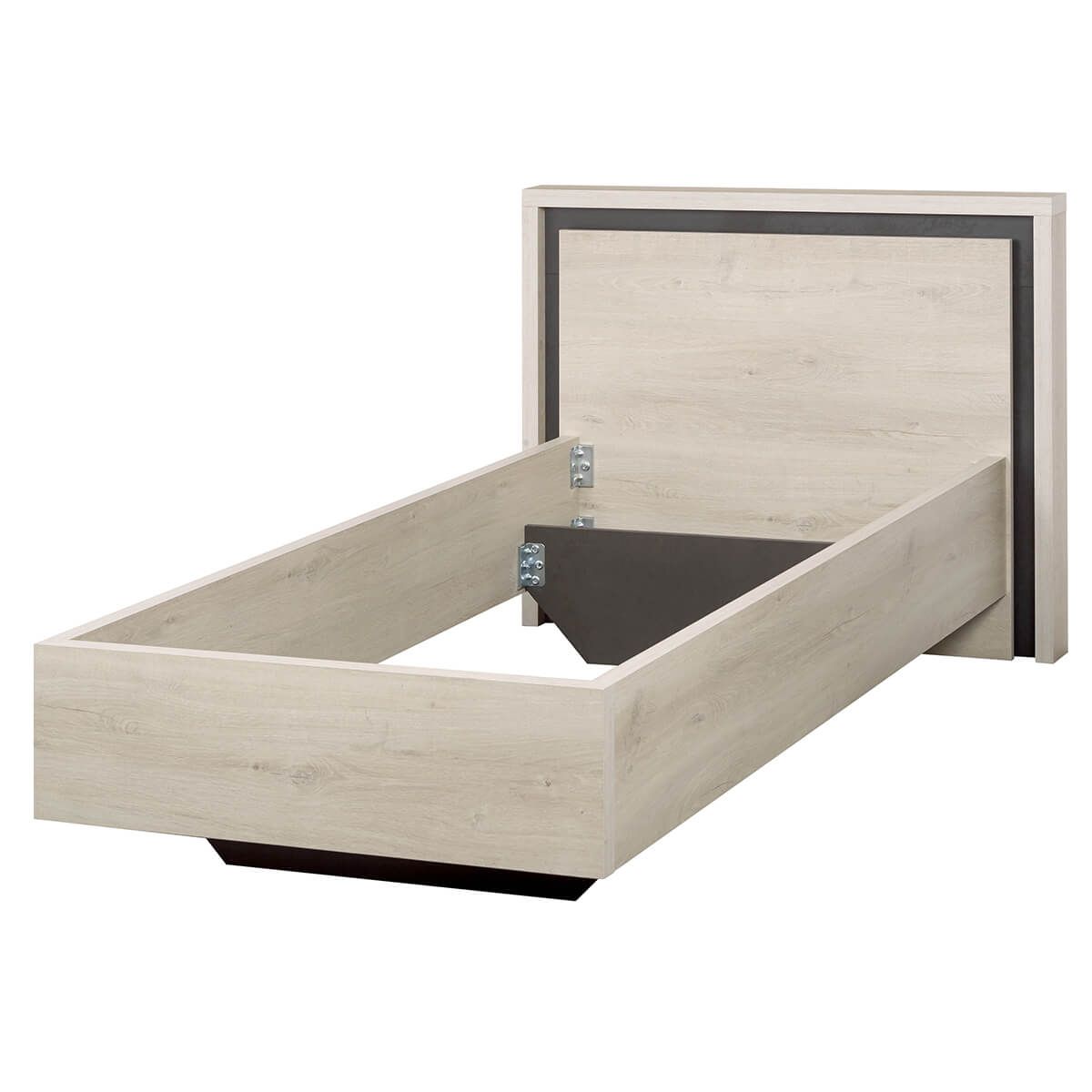 Lit 90x200cm aspect bois blanchi Lit 90x200cm aspect bois blanchi