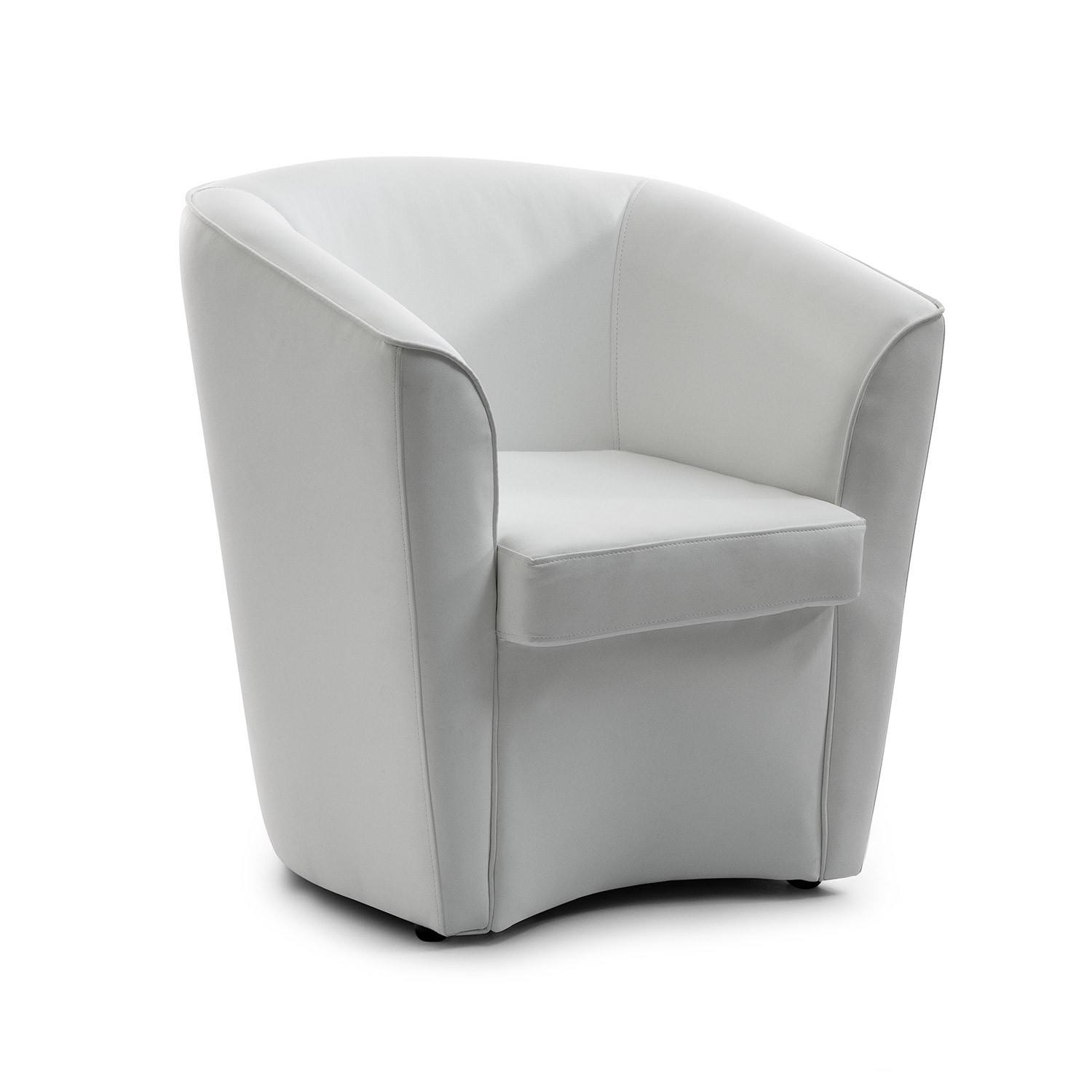 Chaise longue en éco-cuir blanc