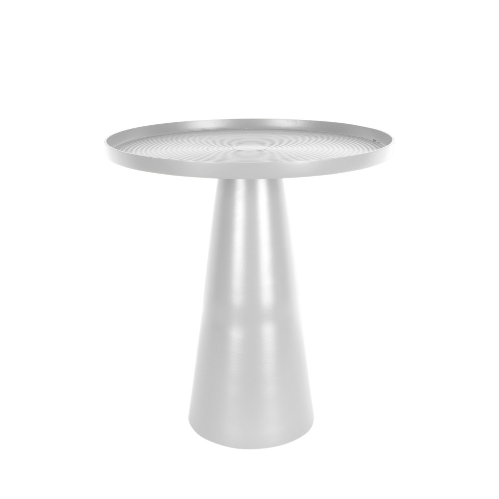 Table d'appoint en aluminium D40x43cm ivoire