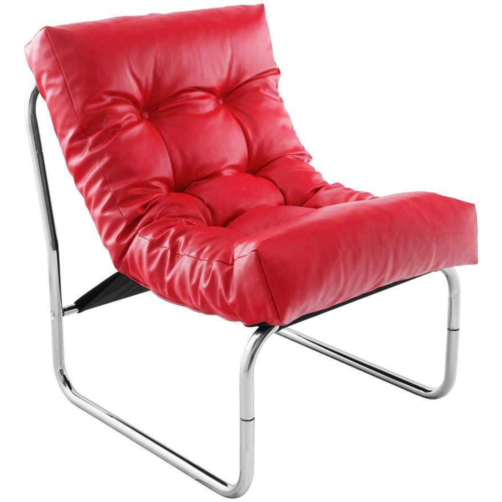 fauteuil simili rouge h. assise 40 cm rembourré
