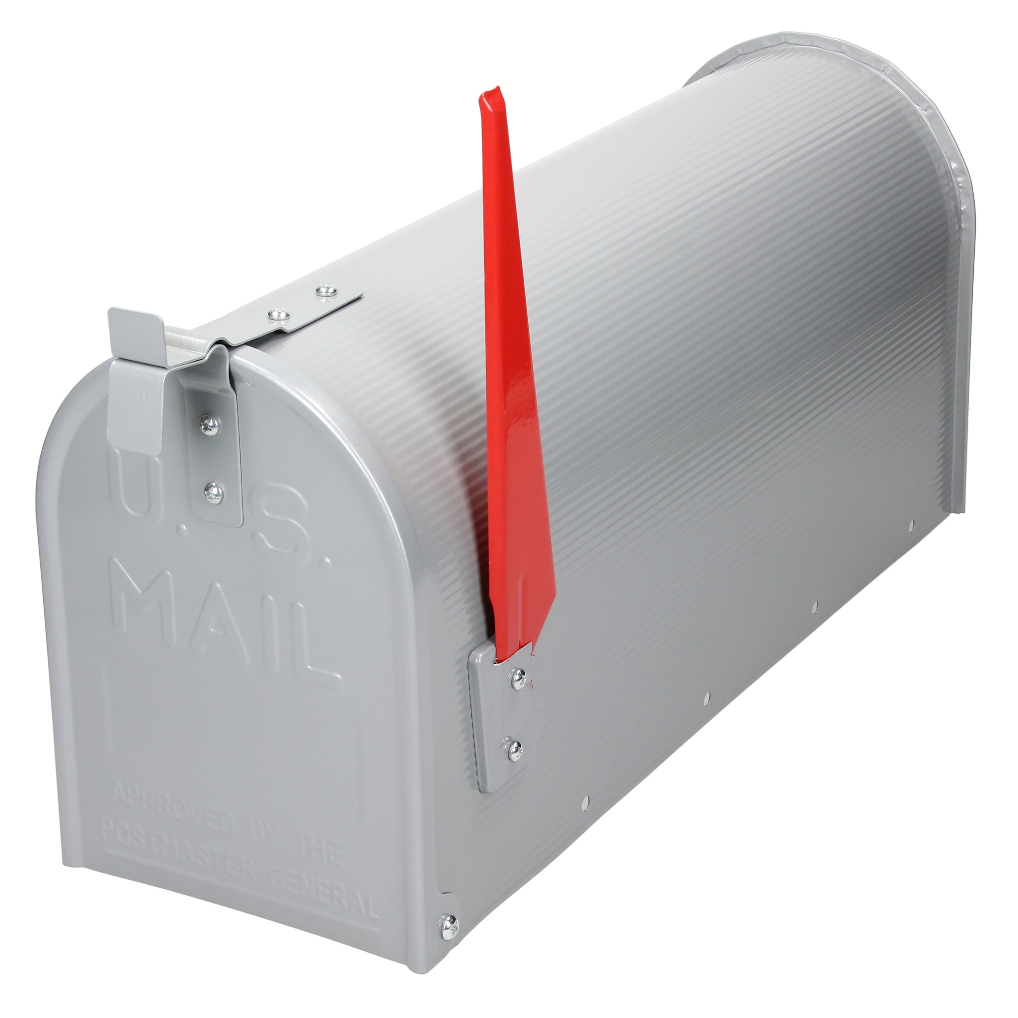 Boîte aux lettres américaine avec drapeau, gris, aluminium Boîte aux lettres américaine avec drapeau, gris, aluminium