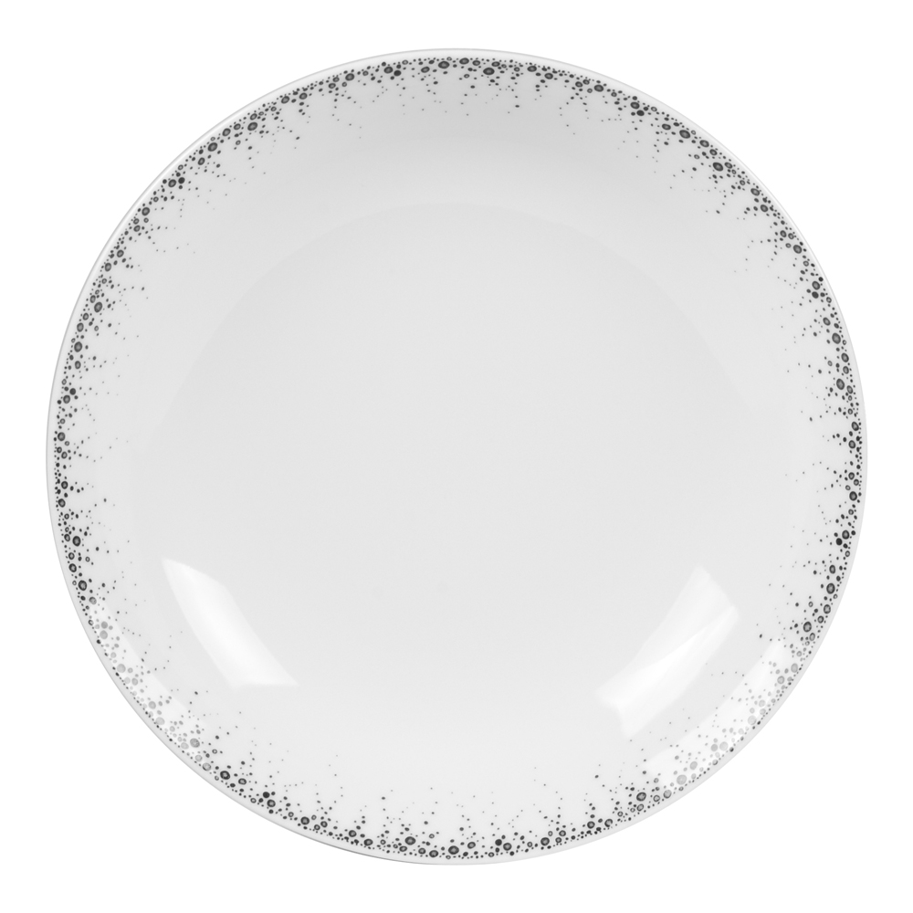 lot de 6 assiettes creuse boréalis gris 20 cm  blanc en porcelaine h5