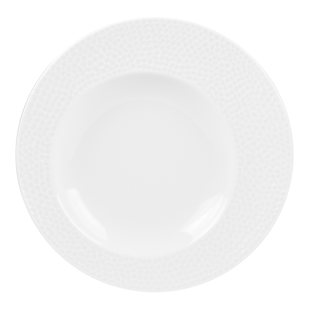 lot de 6 assiettes creuse ellipse 23 cm  blanc en porcelaine h3