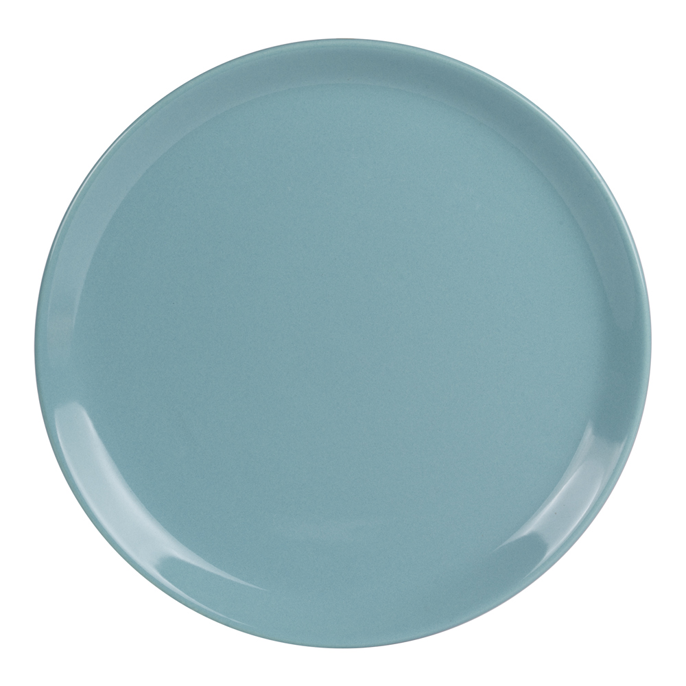 lot de 6 assiettes plate    25 cm  bleu en grès h2.5