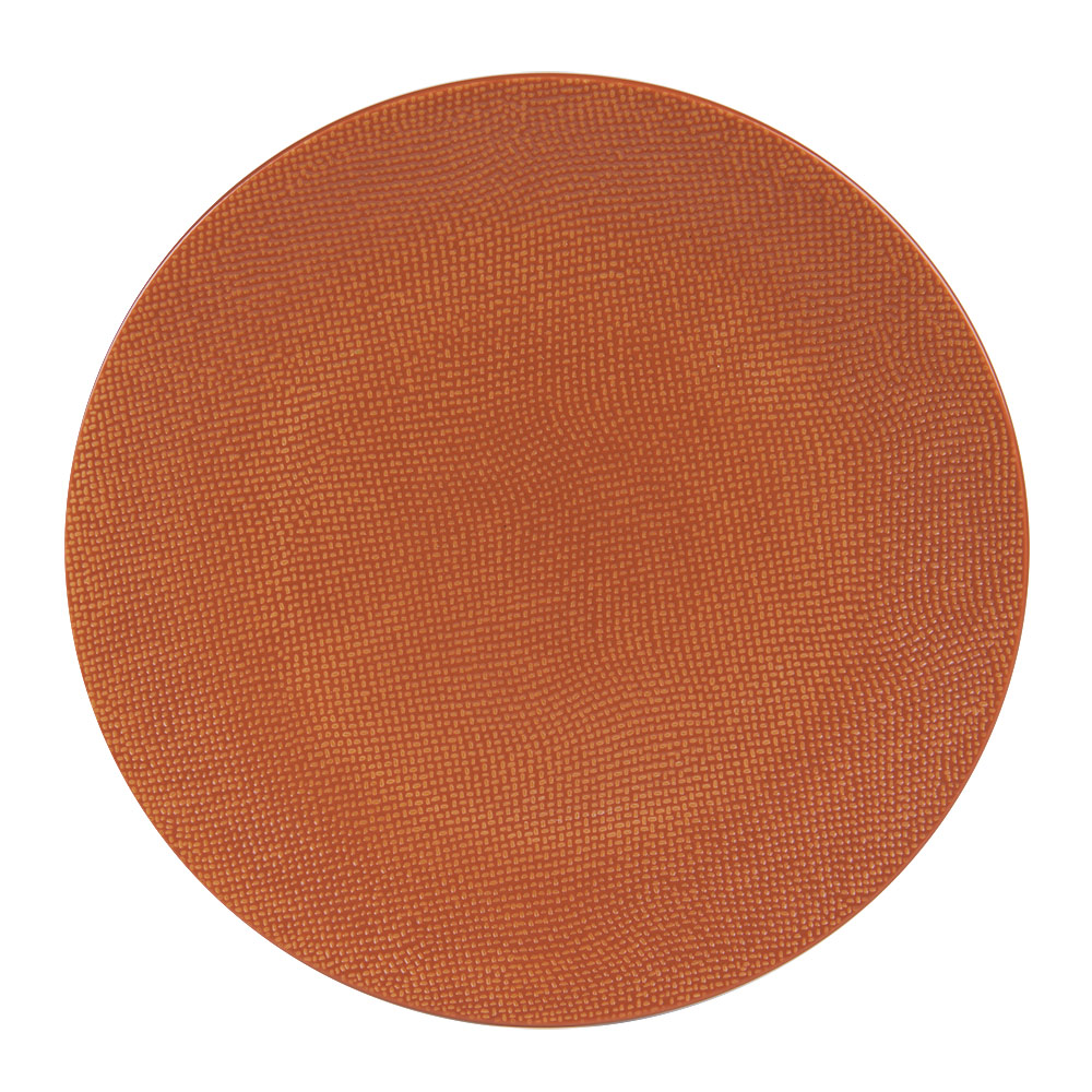 Assiette terra 31 cm en grès orange