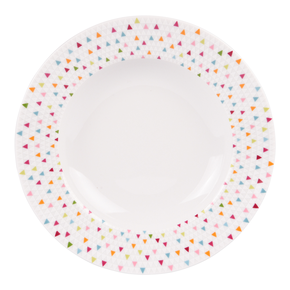 lot de 6 assiettes creuse   22 cm  blanc en porcelaine h3.5