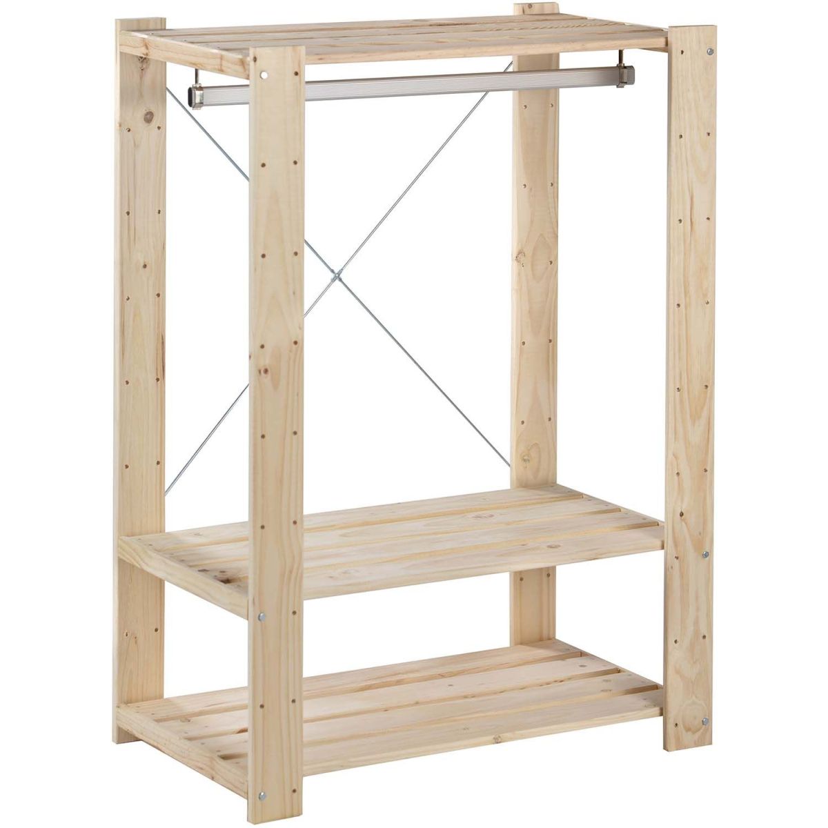 Penderie en pin massif hauteur 111 cm