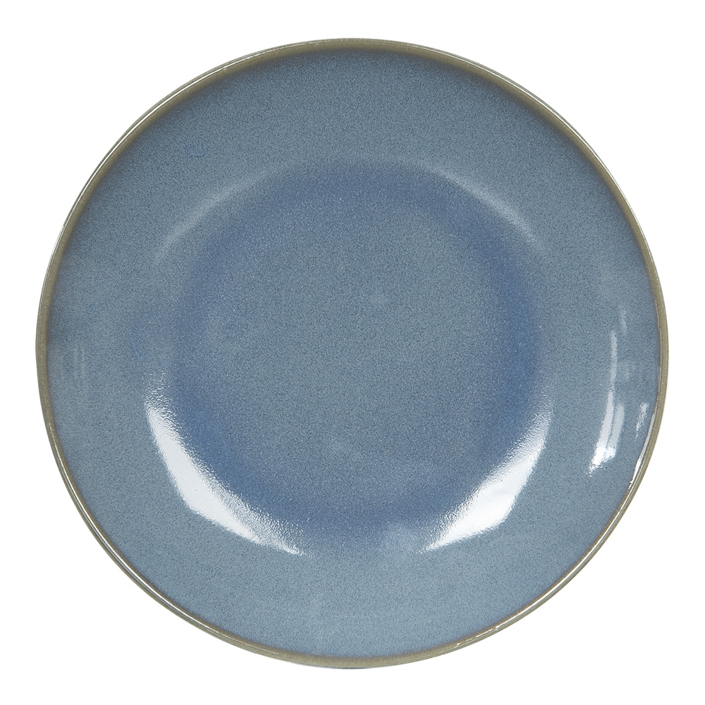 lot de 6 assiettes plate   27.5 cm  bleu en grès h3