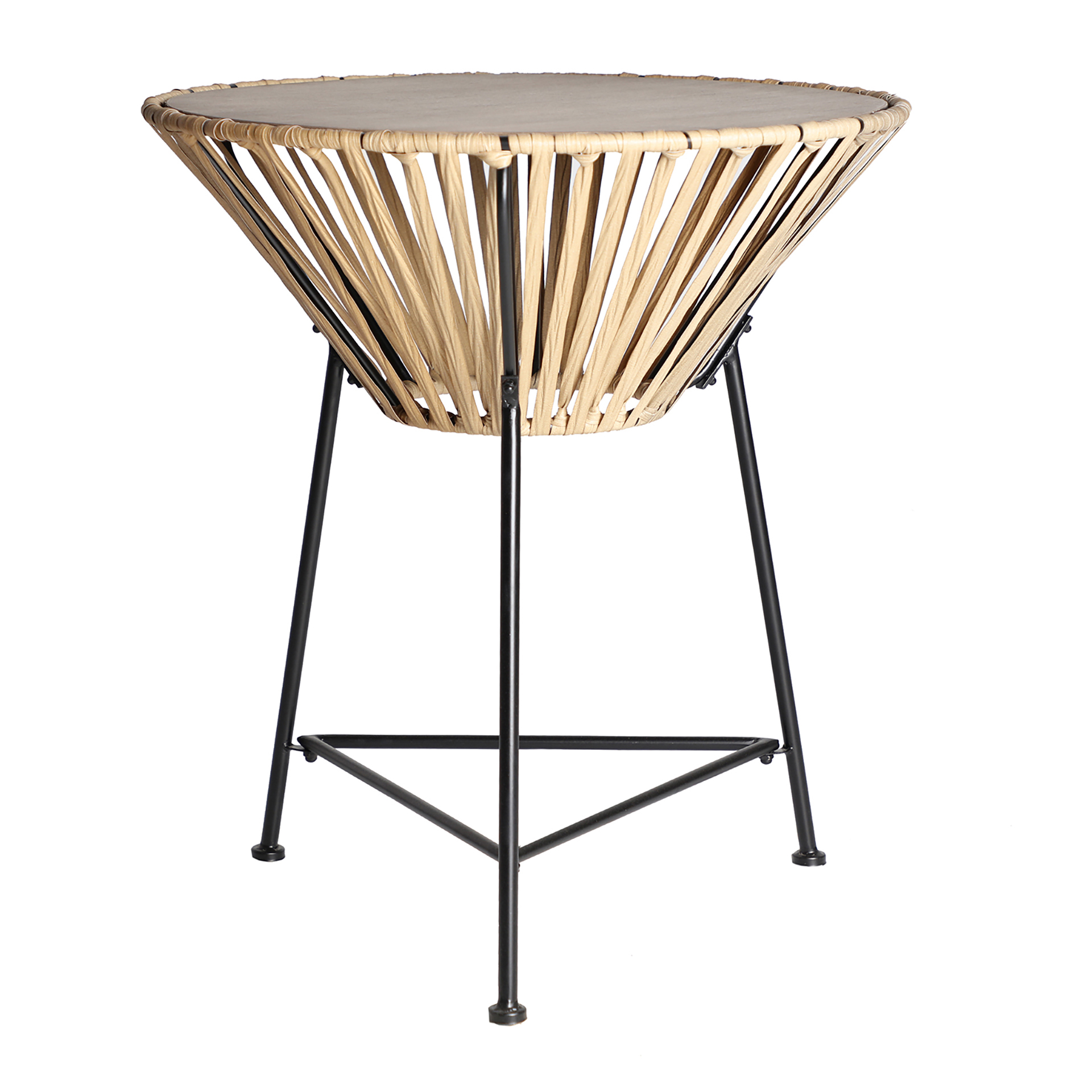 Table basse en fer noir 66x66x72 cm