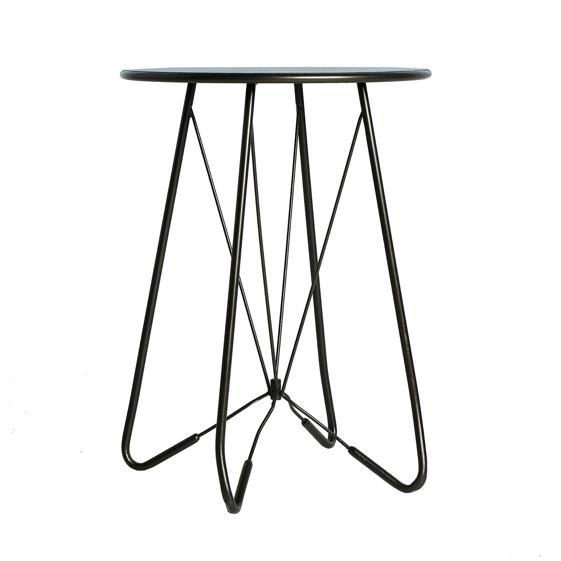 table basse en fer noir 45x45x61 cm - lot de 2
