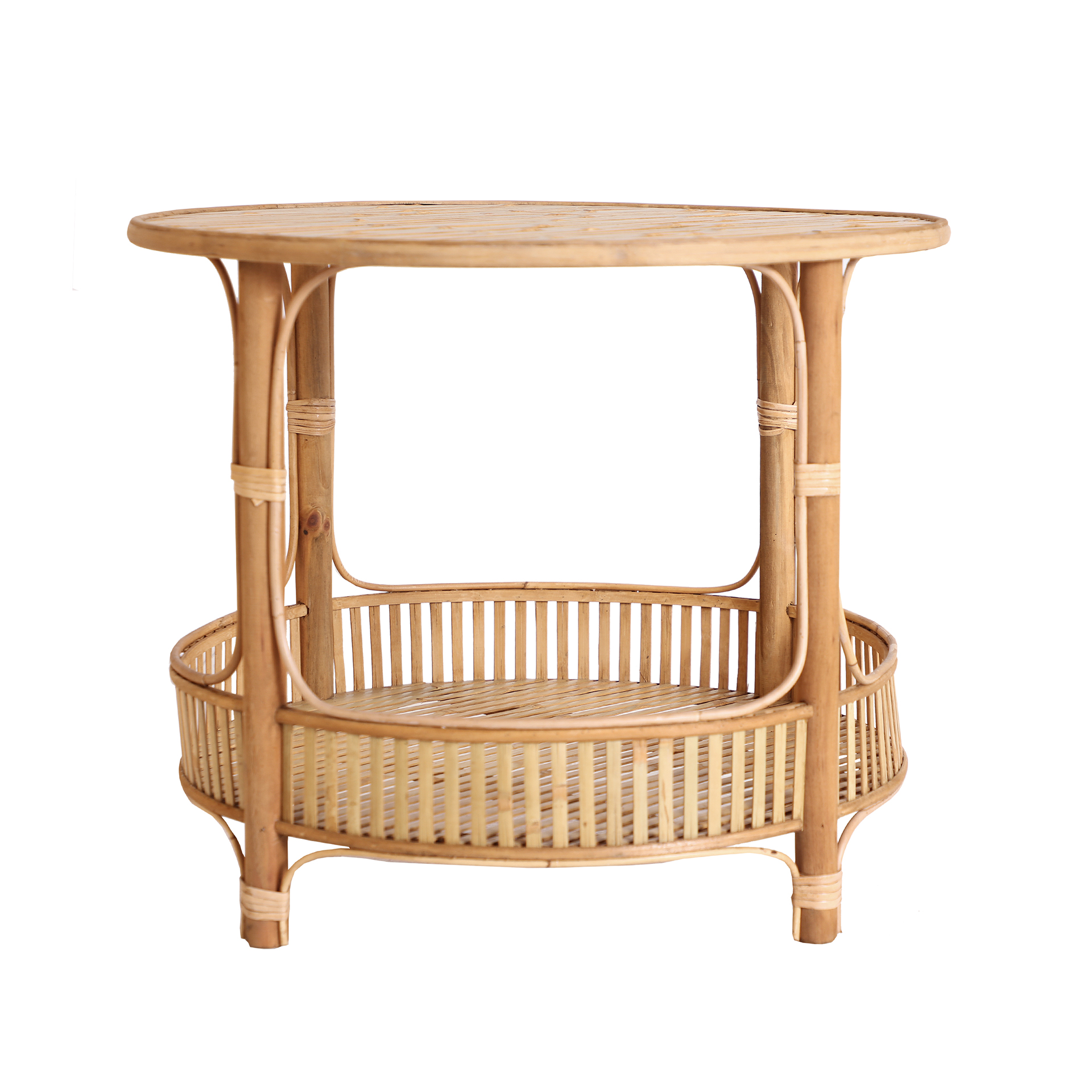 Table basse en bambou marron 61x61x50 cm
