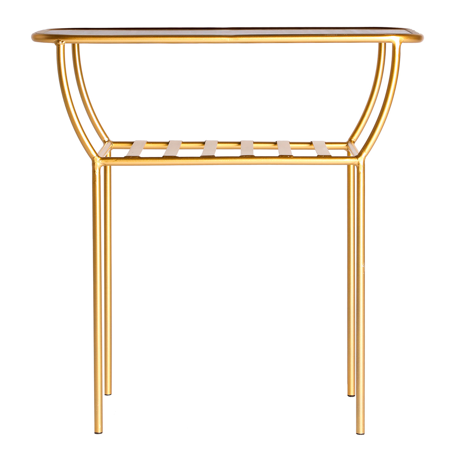 table basse en fer doré 61x32x60 cm