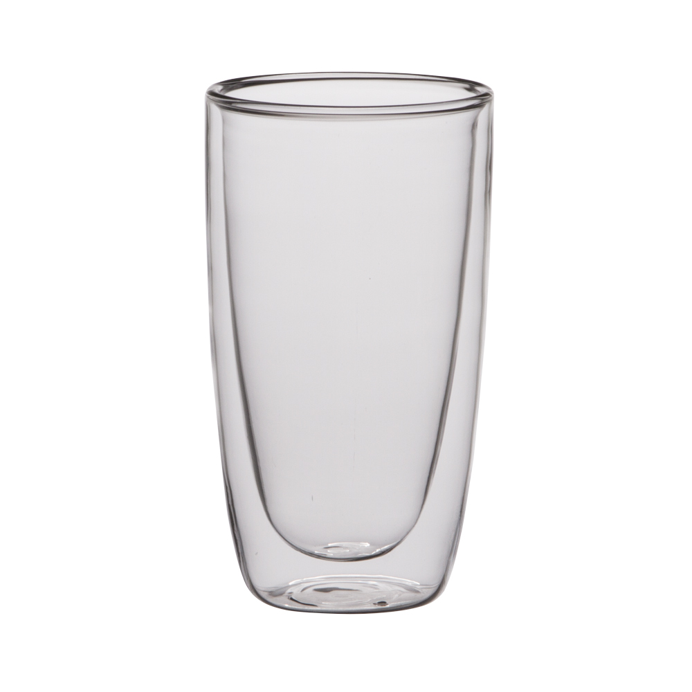 coffret de 2 mugs 38 cl double paroi transparent en verre h14.5