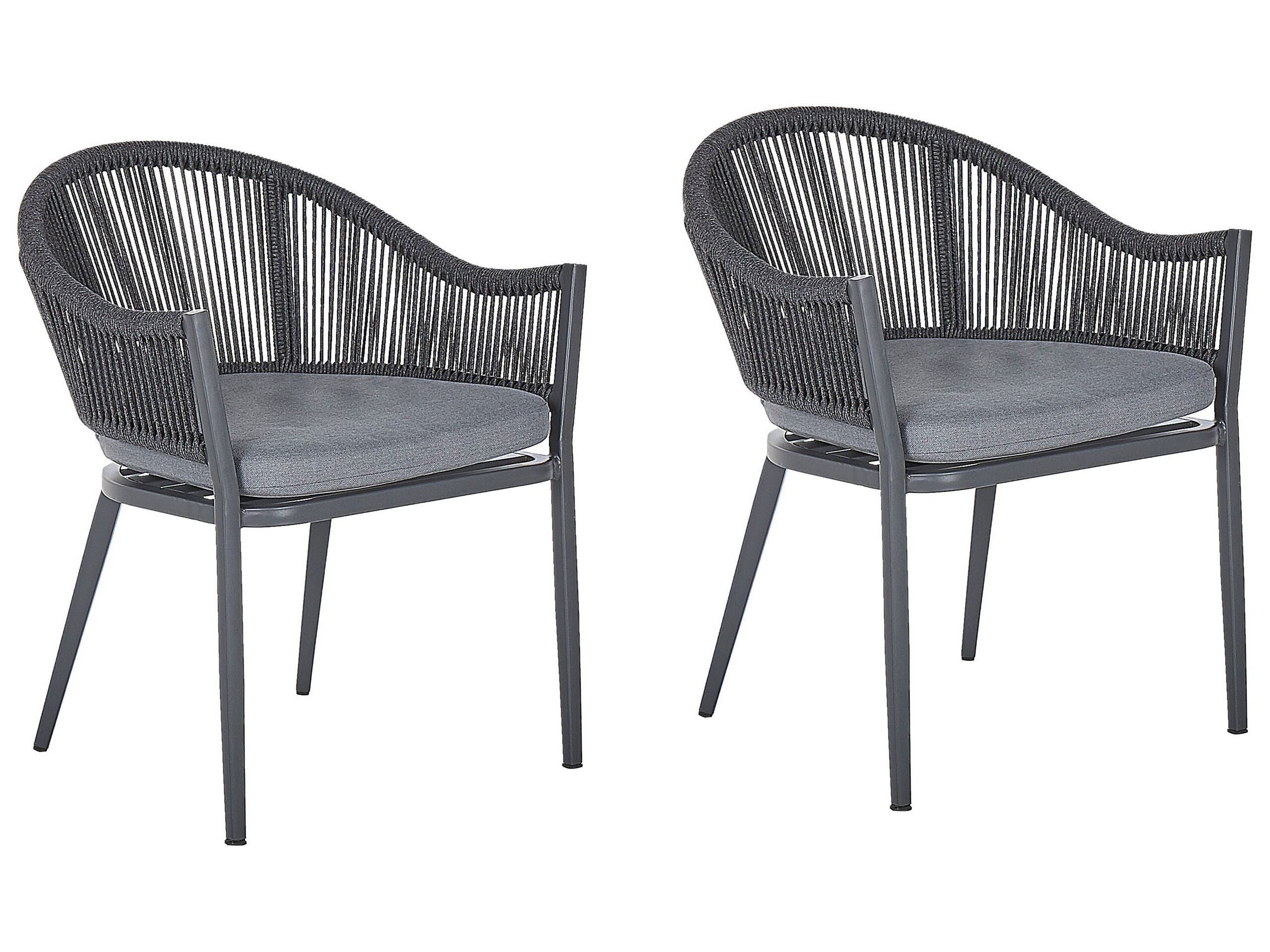 Chaise de jardin Set de 2 Métal Gris