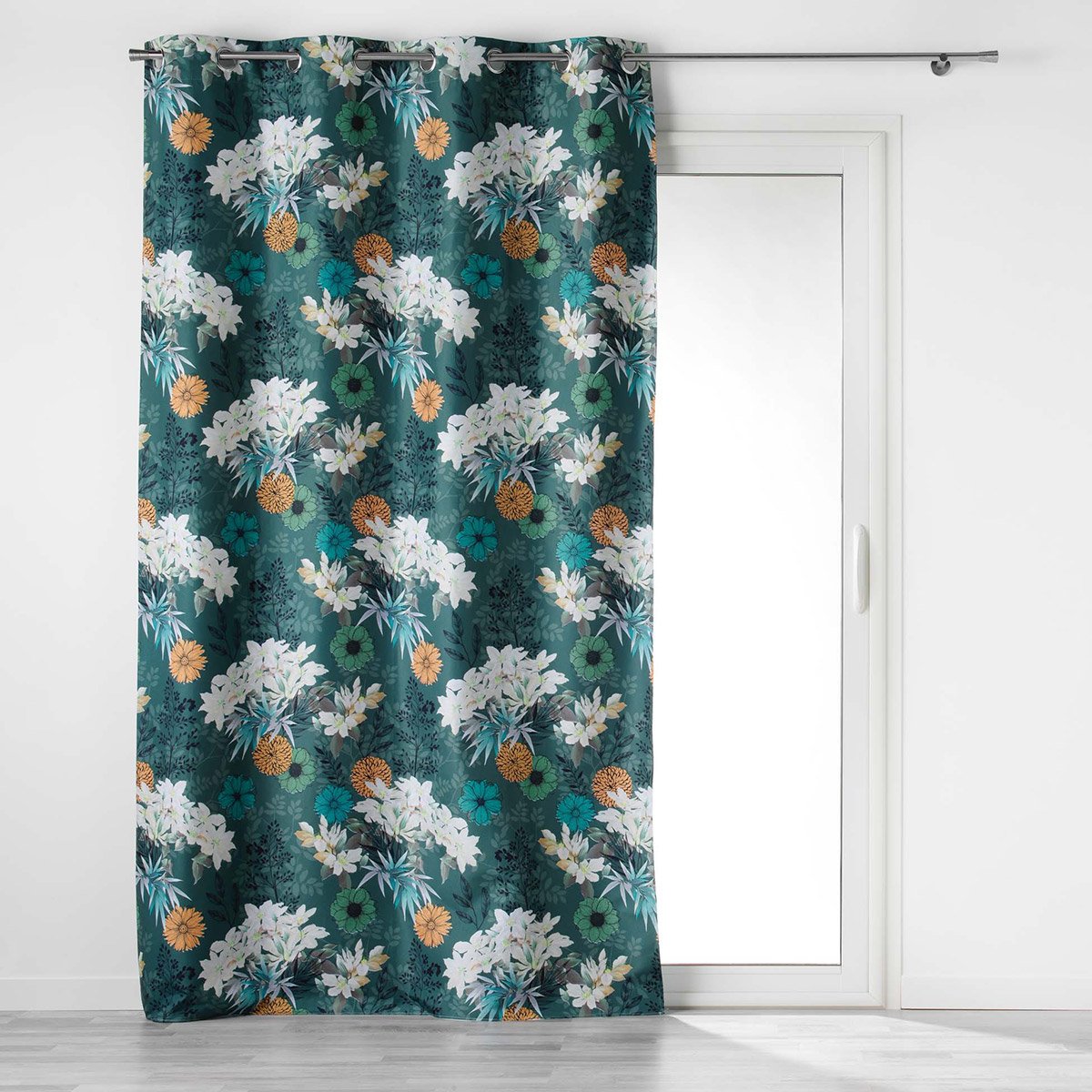 Rideau occultant en microfibre fleurie multicolore 260x135cm Rideau occultant en microfibre fleurie multicolore 260x135cm