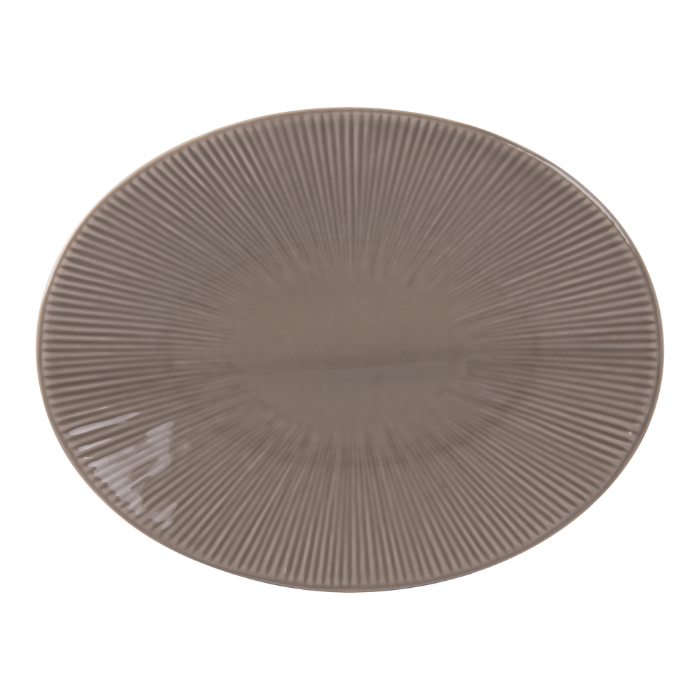Plat ovale bohémia 41,5 cm en grès gris