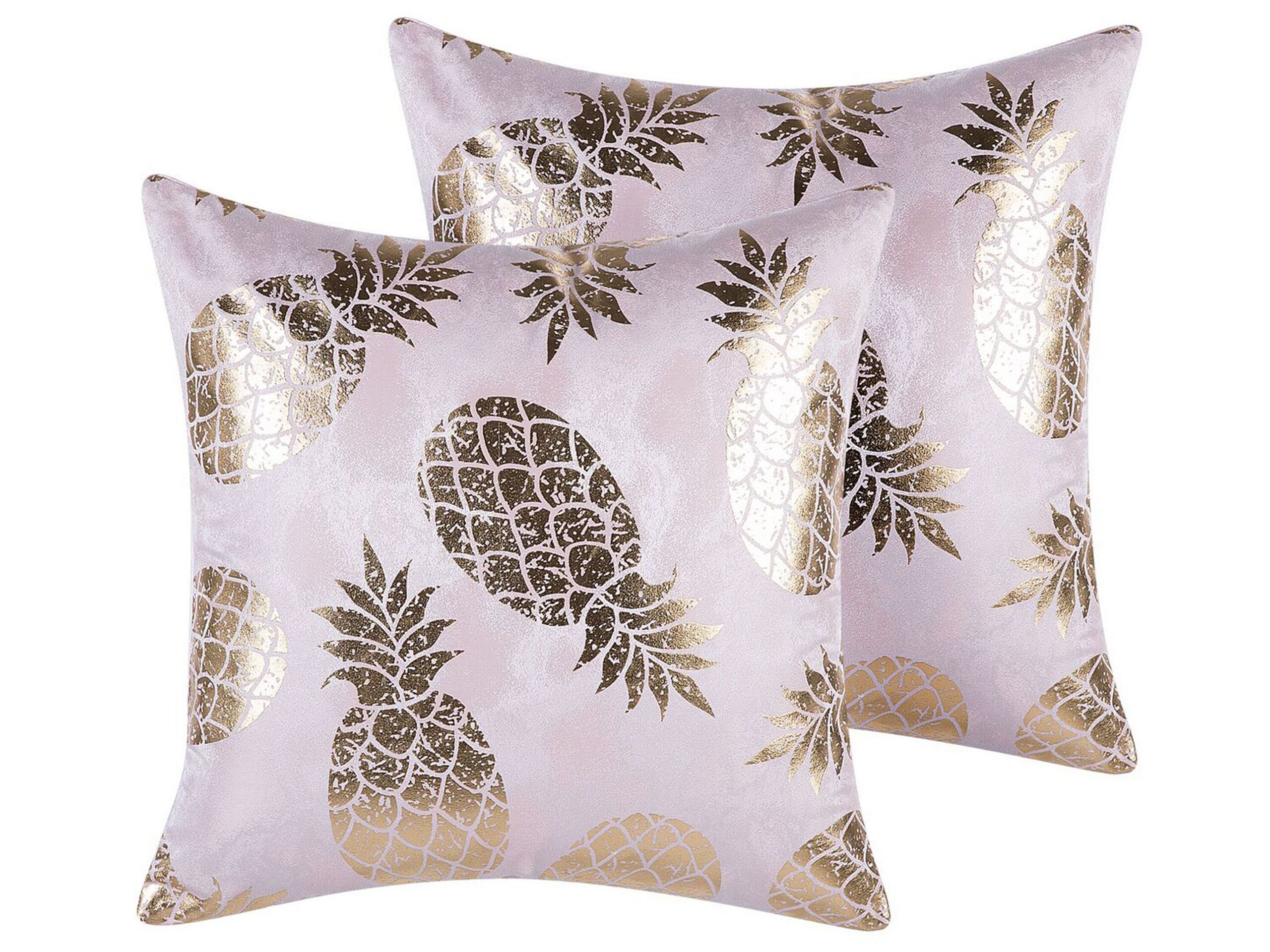 Lot de 2 coussin décoratifs en tissu rose 45x12cm